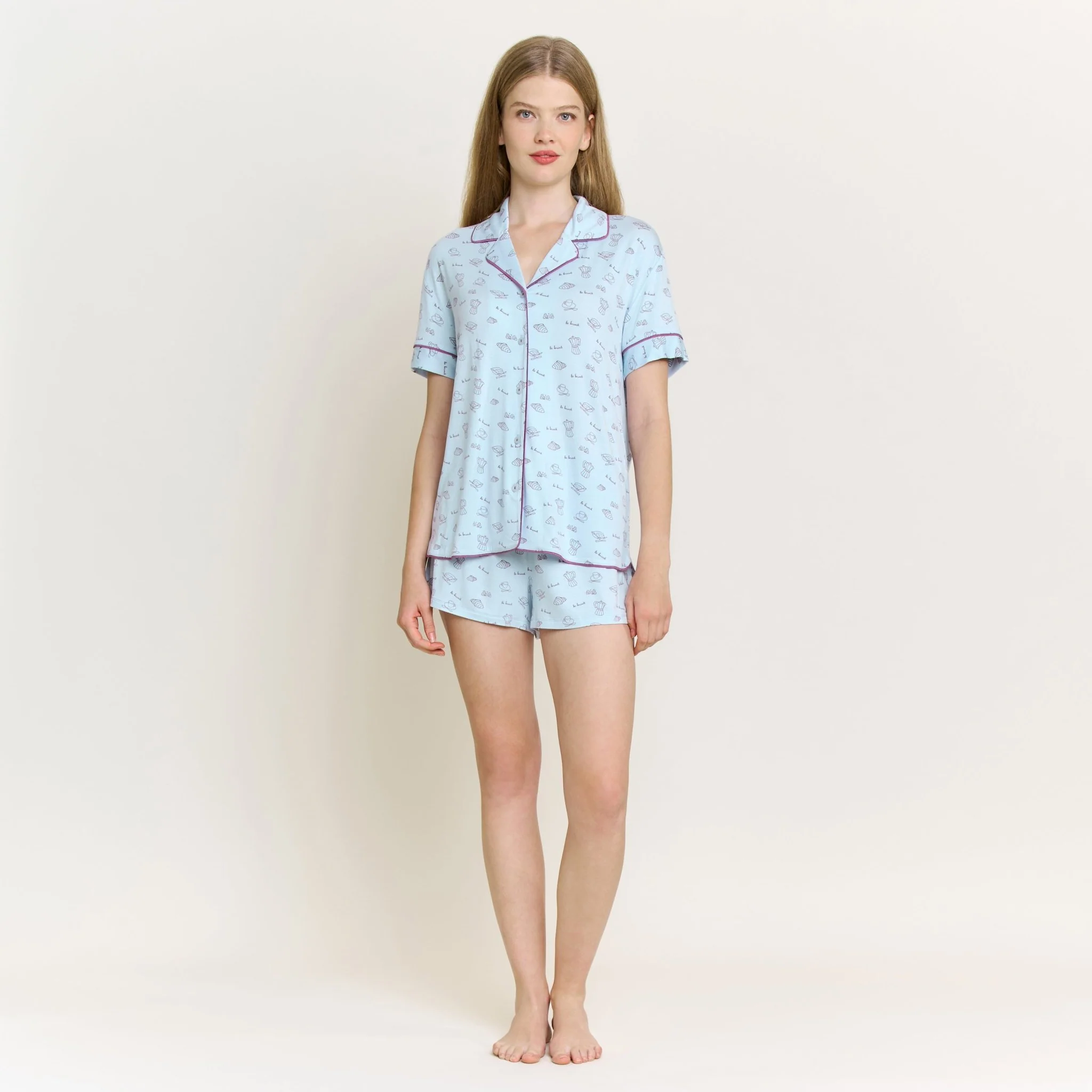All American Shortie PJ Set in Dreamy Brunch