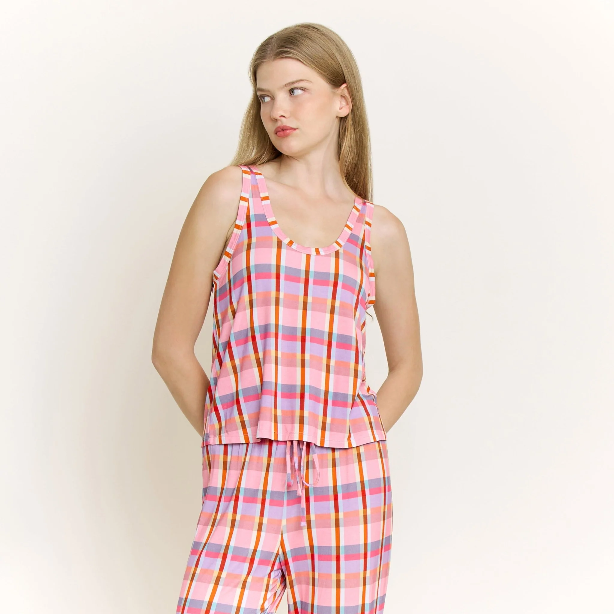 All American Tank Pant Set in Madras - Image 2
