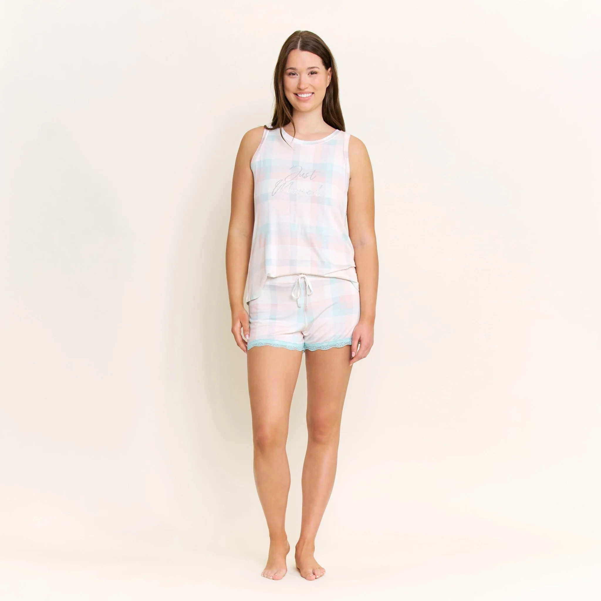 All American Tank Shortie Set in Bridal Check - Image 5