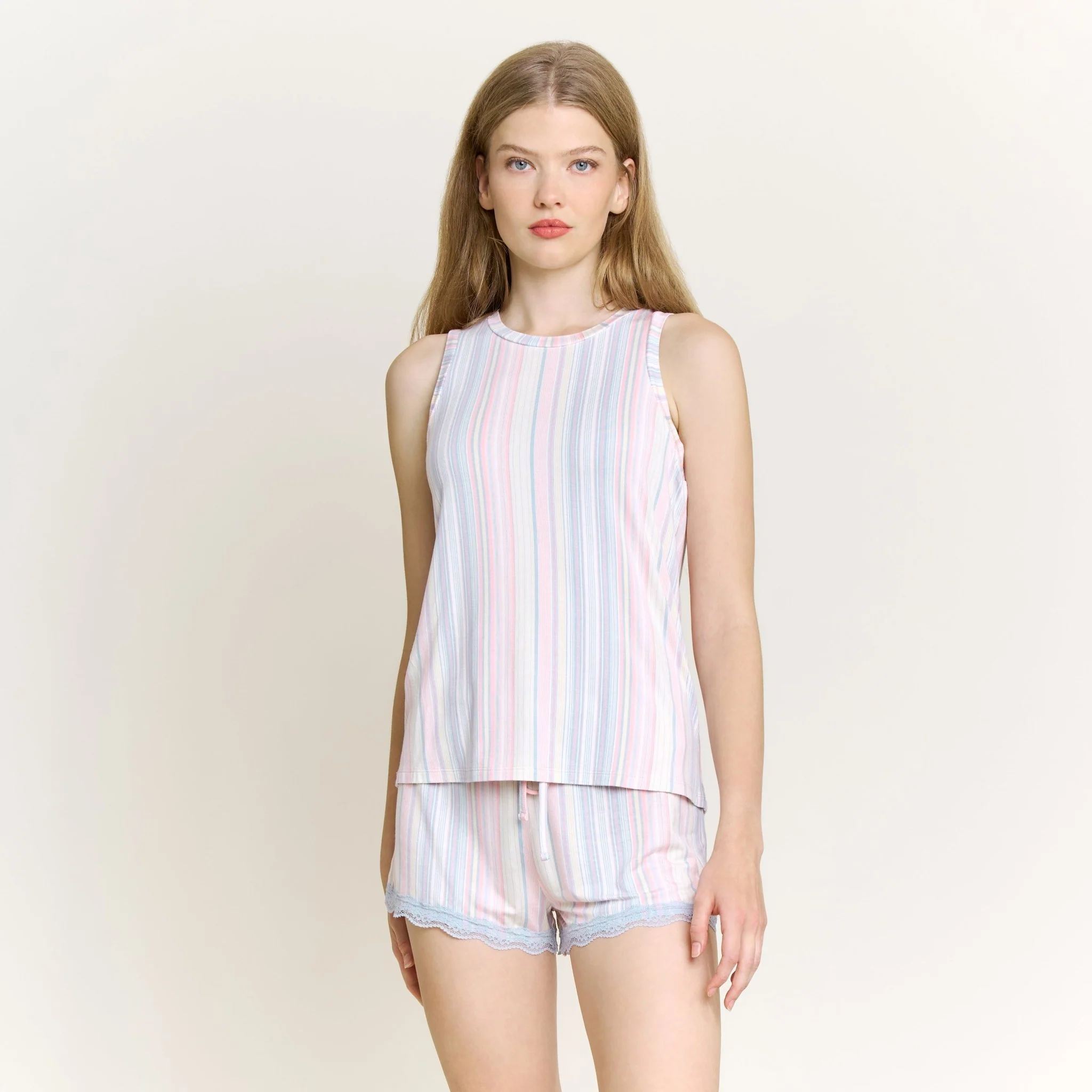 All American Tank Shortie Set in Dew Multi Stripe - Image 5