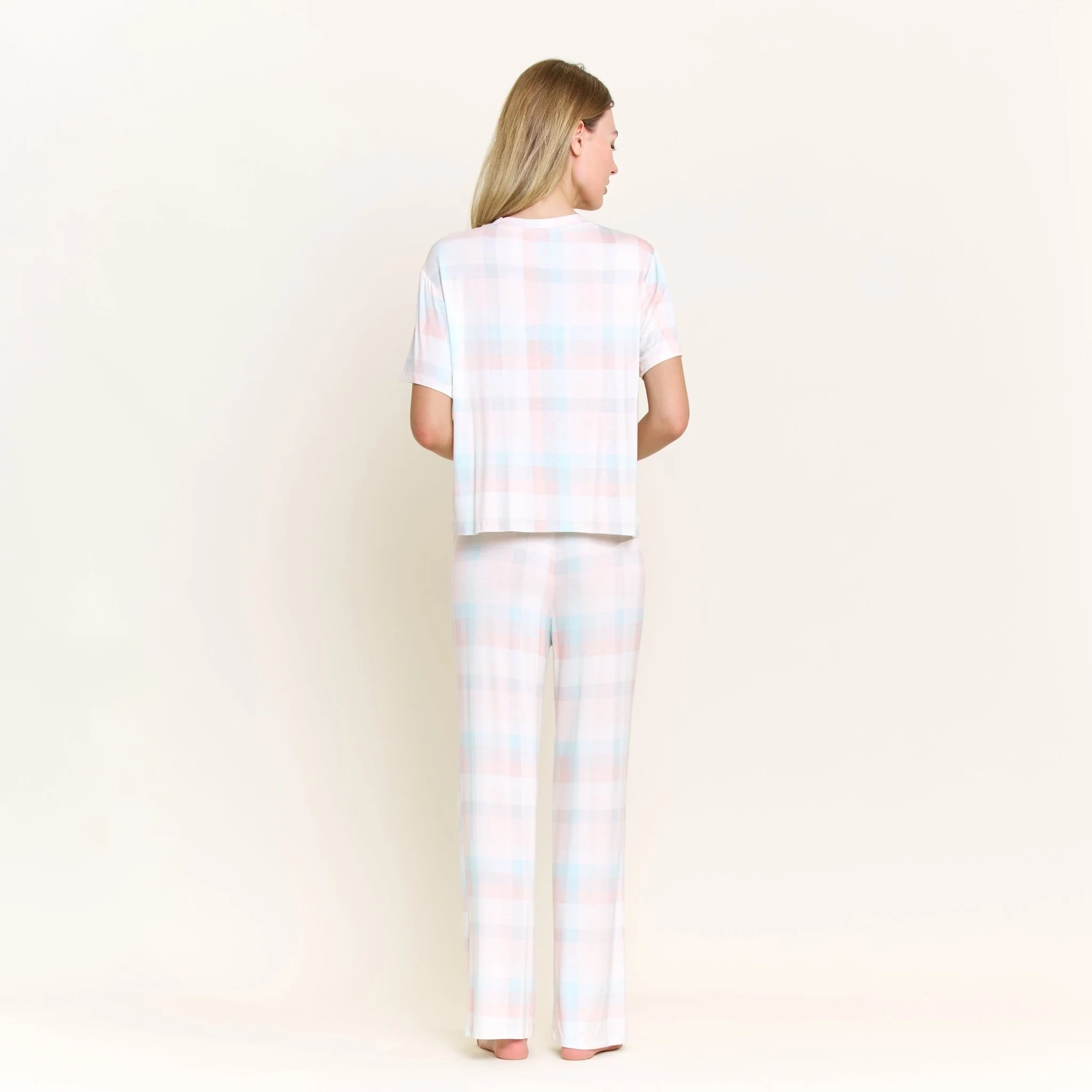 All American Tee Pant Set in Bridal Check - Image 4