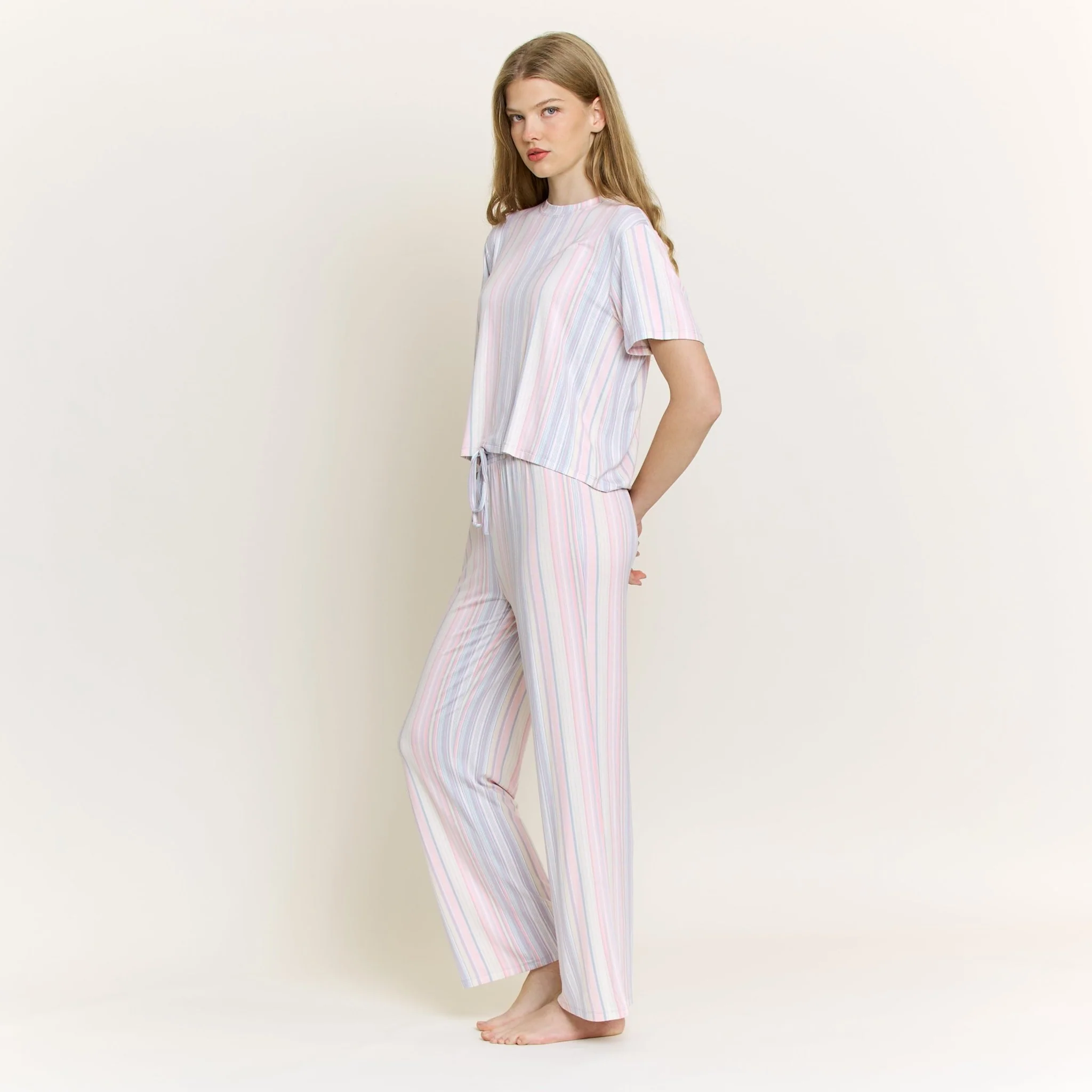 All American Tee Pant Set in Dew Multi Stripe - Image 3