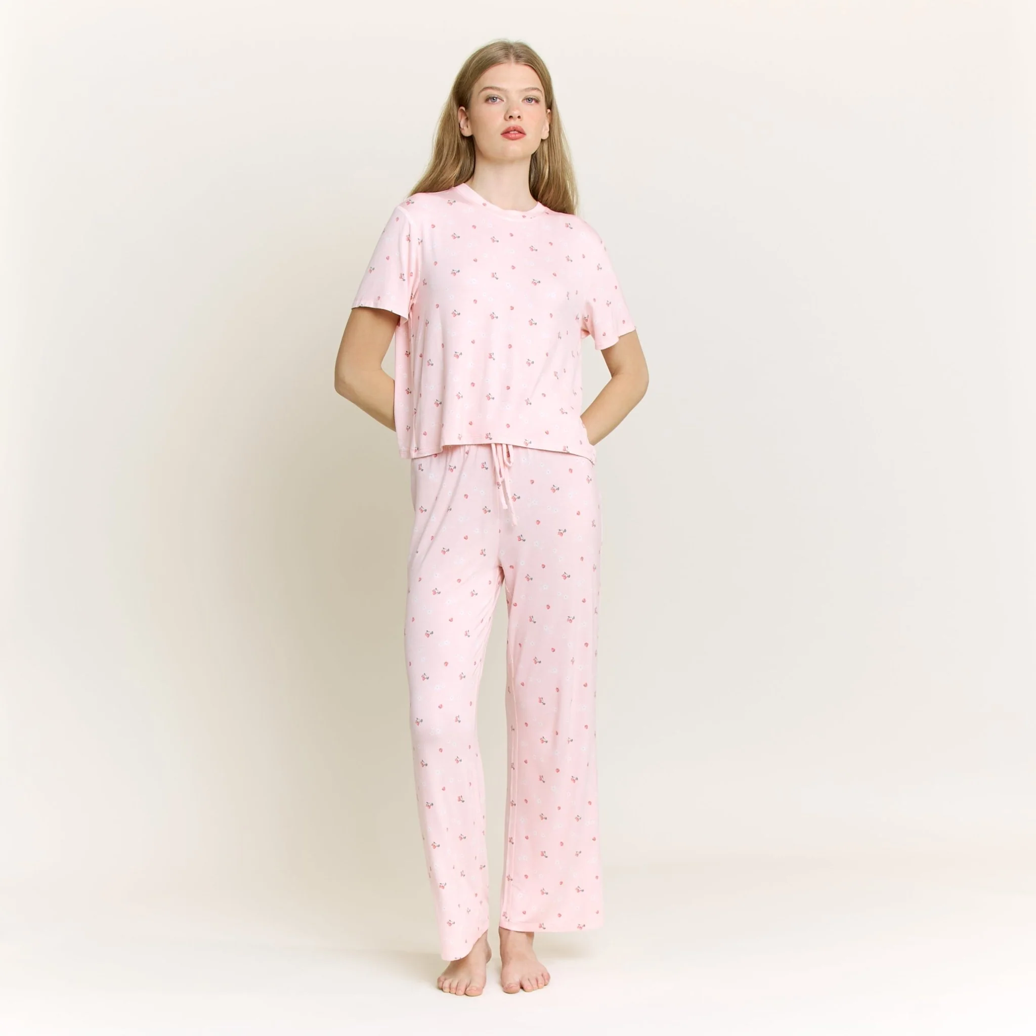 All American Tee Pant Set in Flora Strawberries