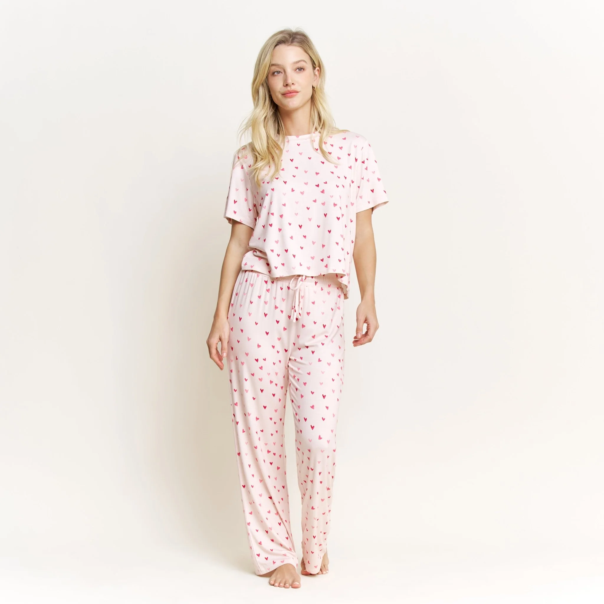 All American Tee Pant Set in Marzipan Hearts