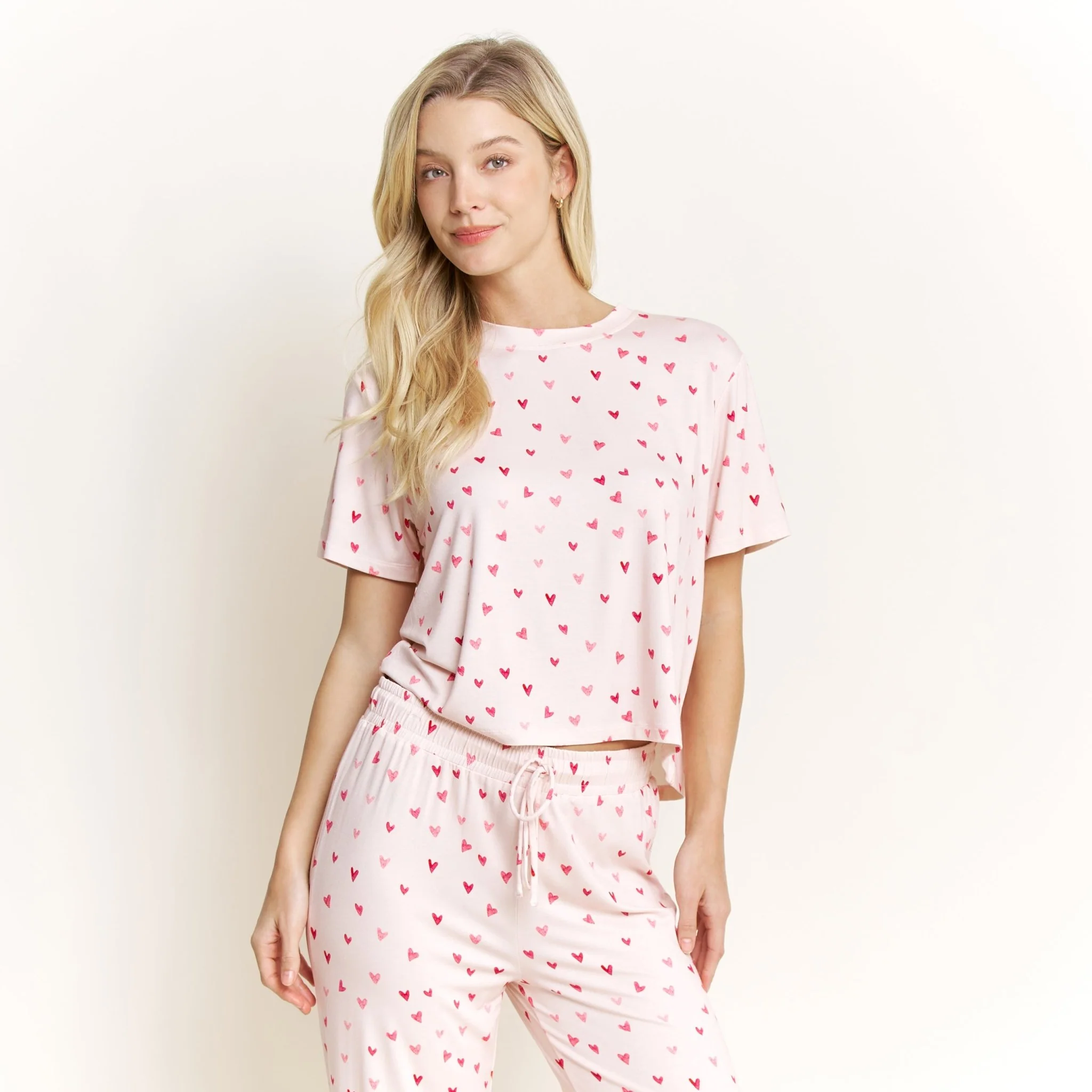 All American Tee Pant Set in Marzipan Hearts - Image 2