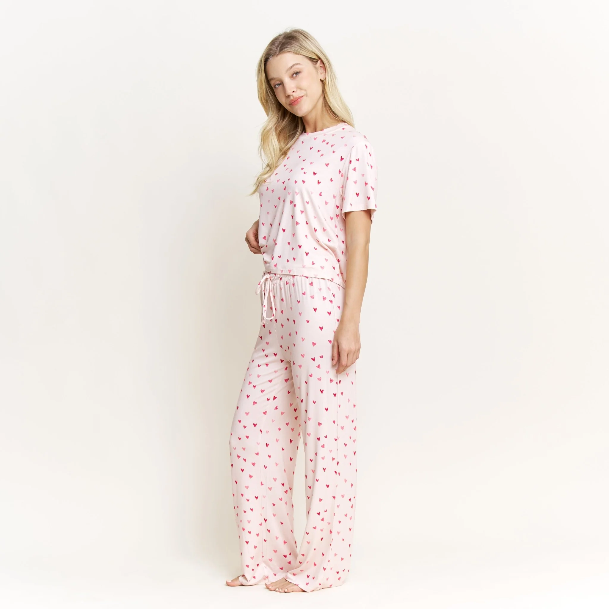 All American Tee Pant Set in Marzipan Hearts - Image 3