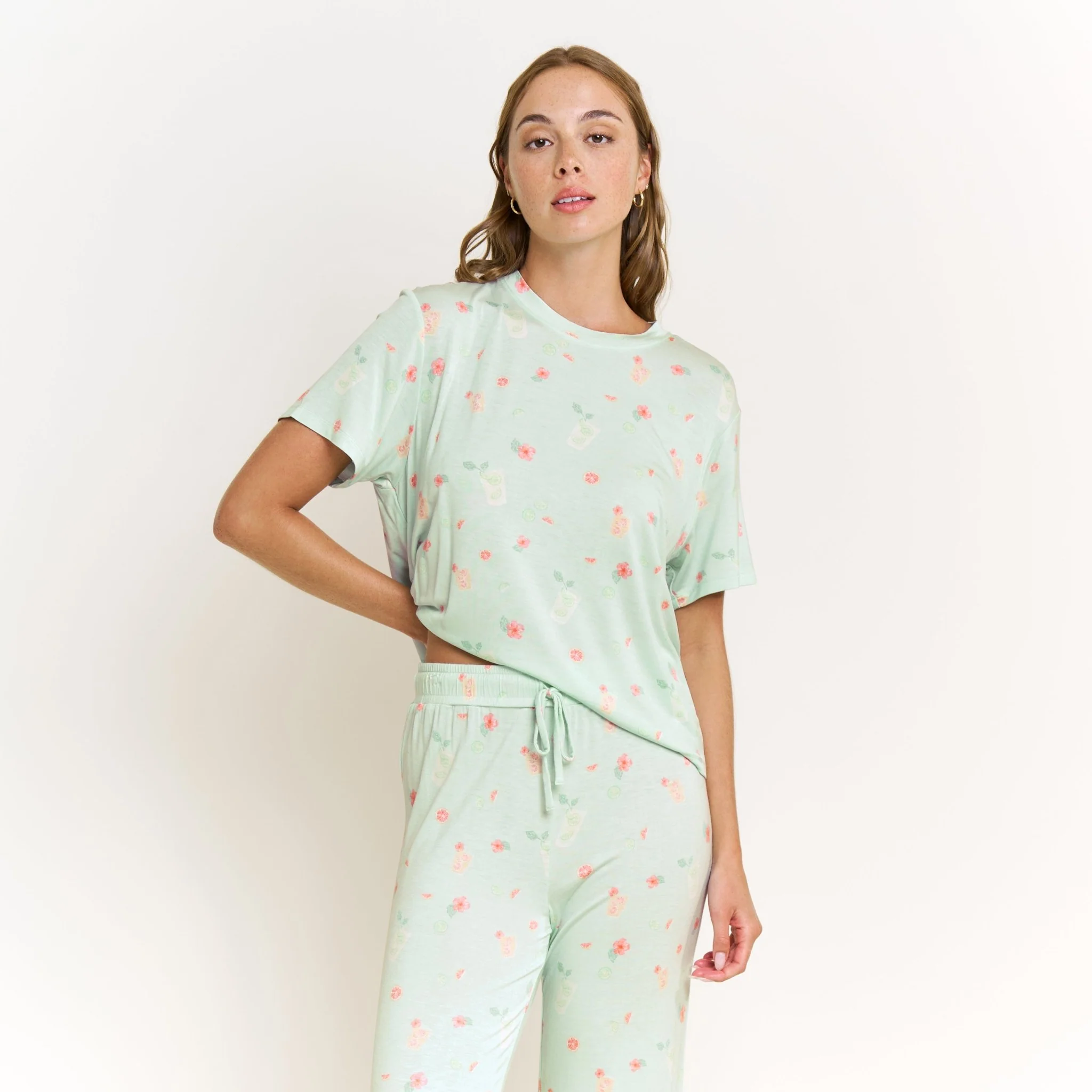 All American Tee Pant Set in Mint Mojito Bliss - Image 2