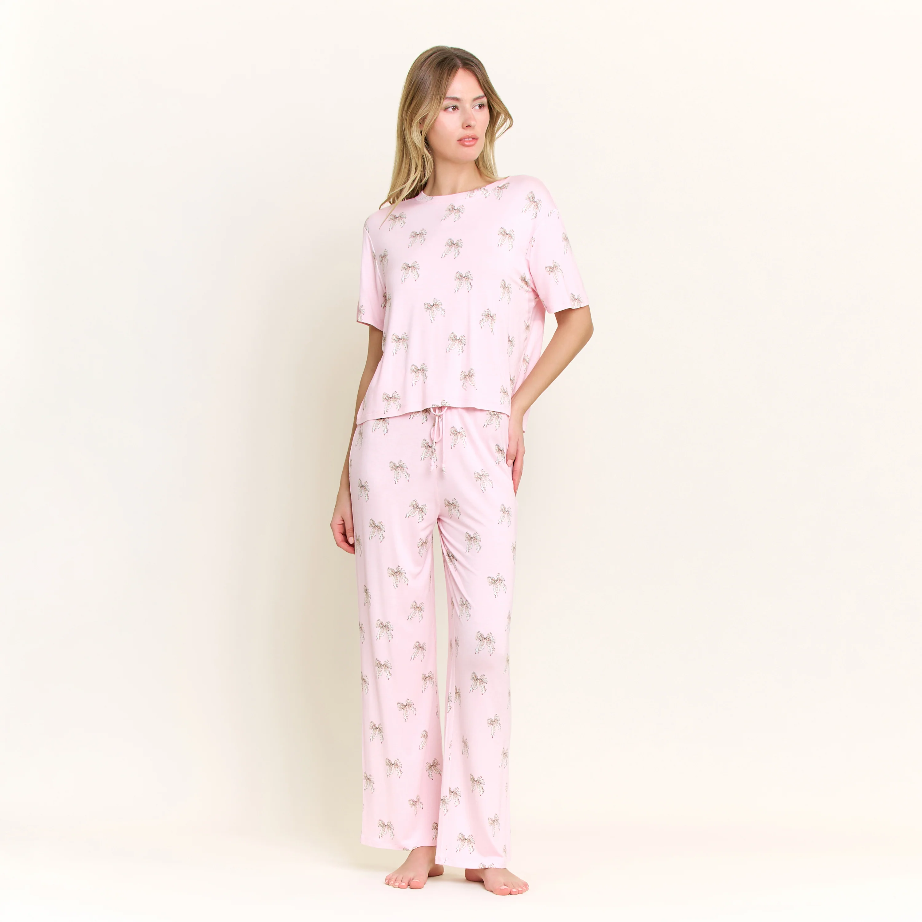 All American Tee Pant Set in Sweetheart Bows