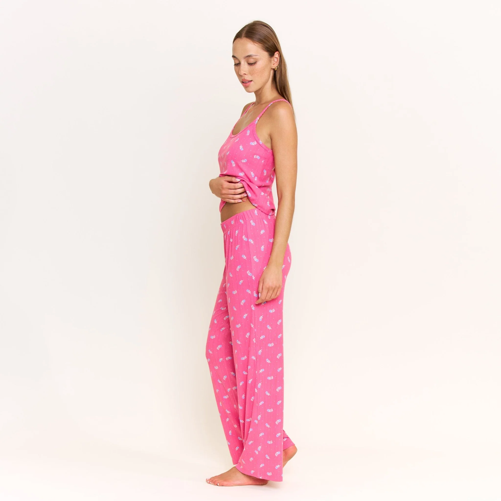 Blissful Cami Pant Set in Fuchsia Wild Rose - Image 3