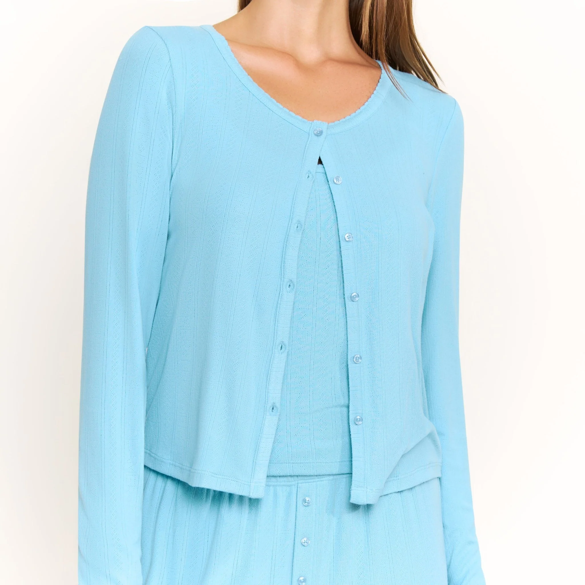 Blissful Cardigan in Ocean - Image 2