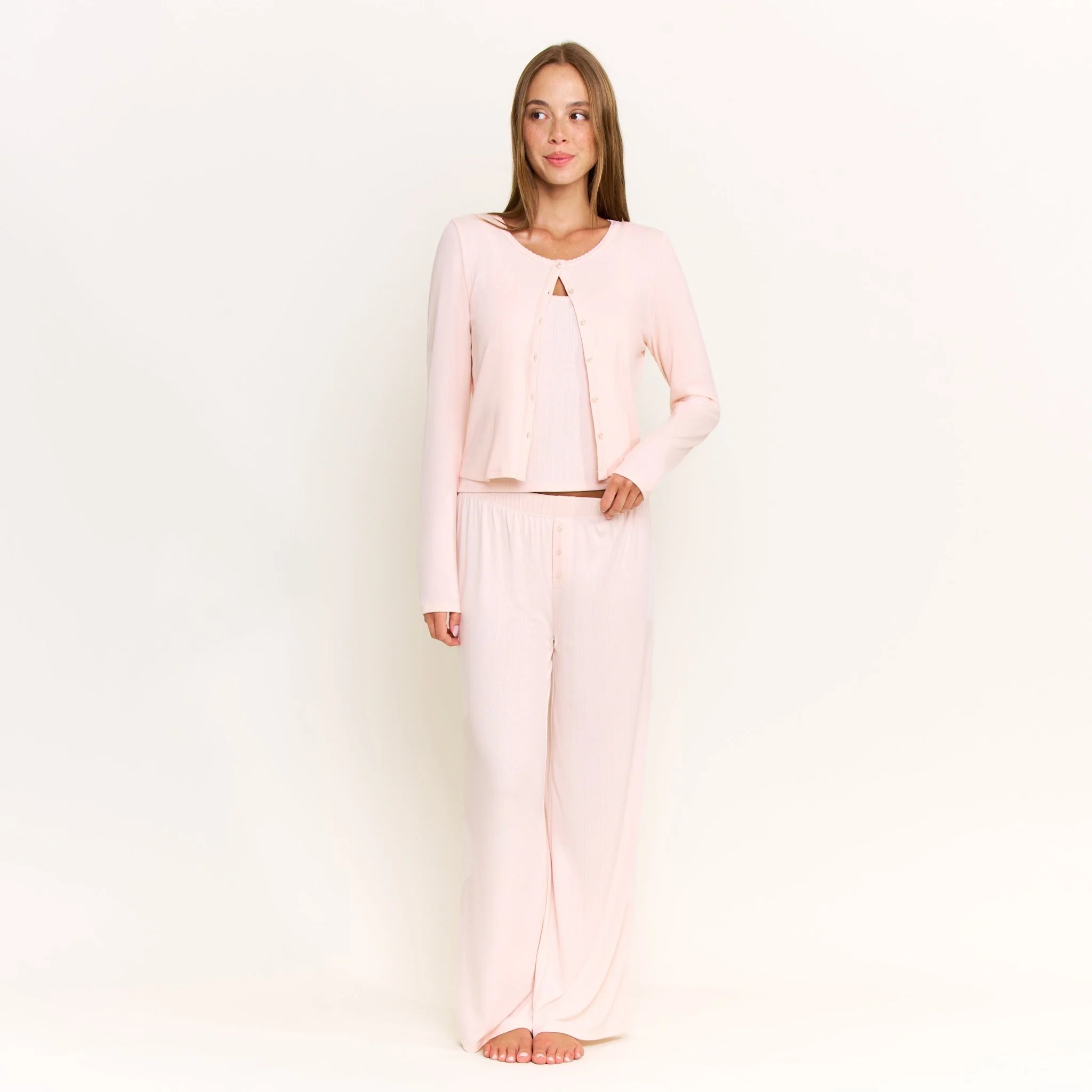 Blissful Cardigan in Peach Sorbet - Image 2