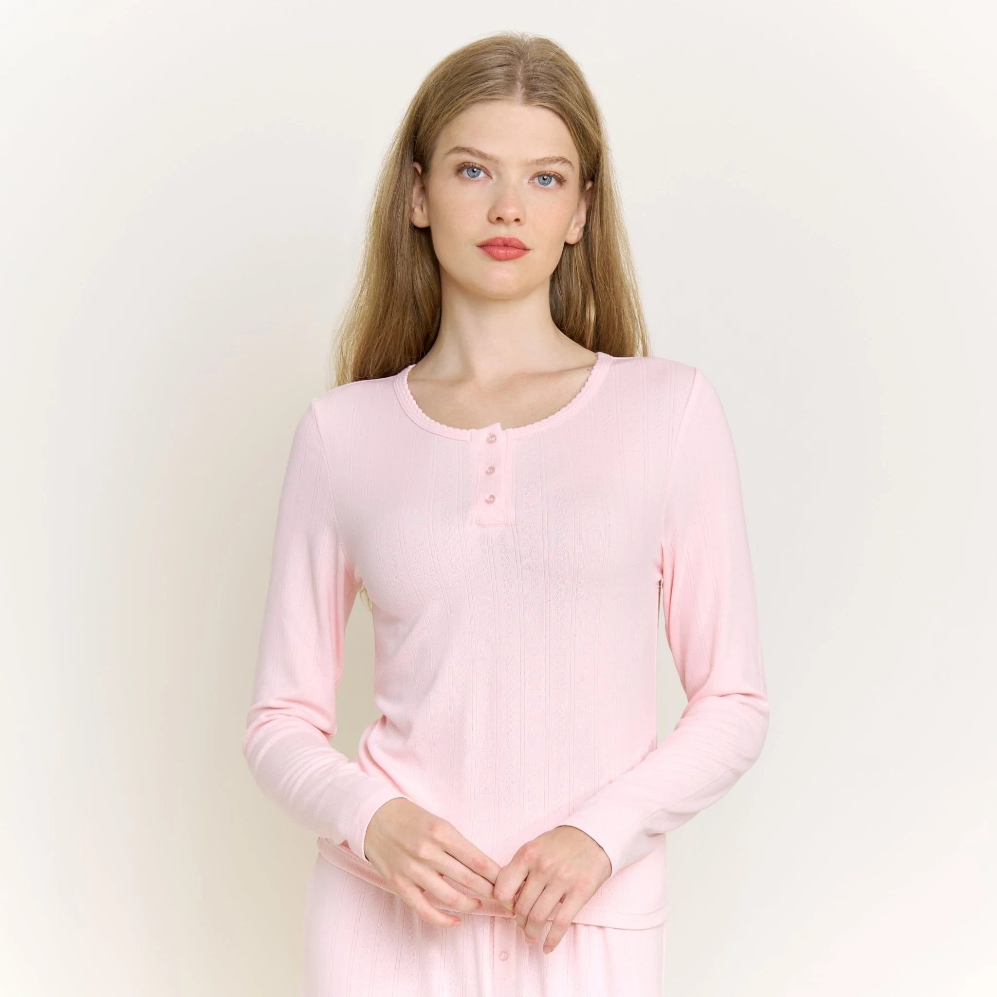 Blissful Long Henley Set in Flora - Image 2