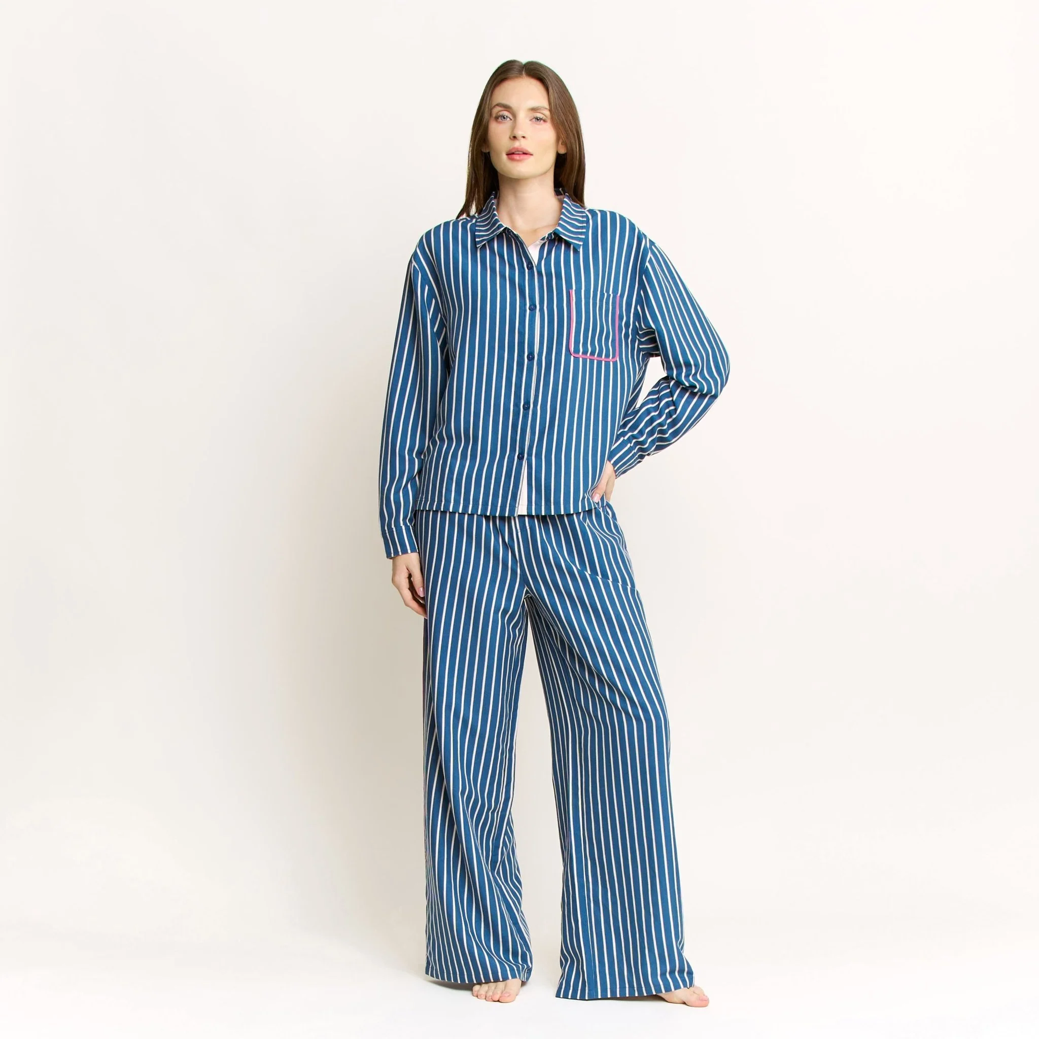 Brunch Date Long Sleeve in Pacific Stripe - Image 2