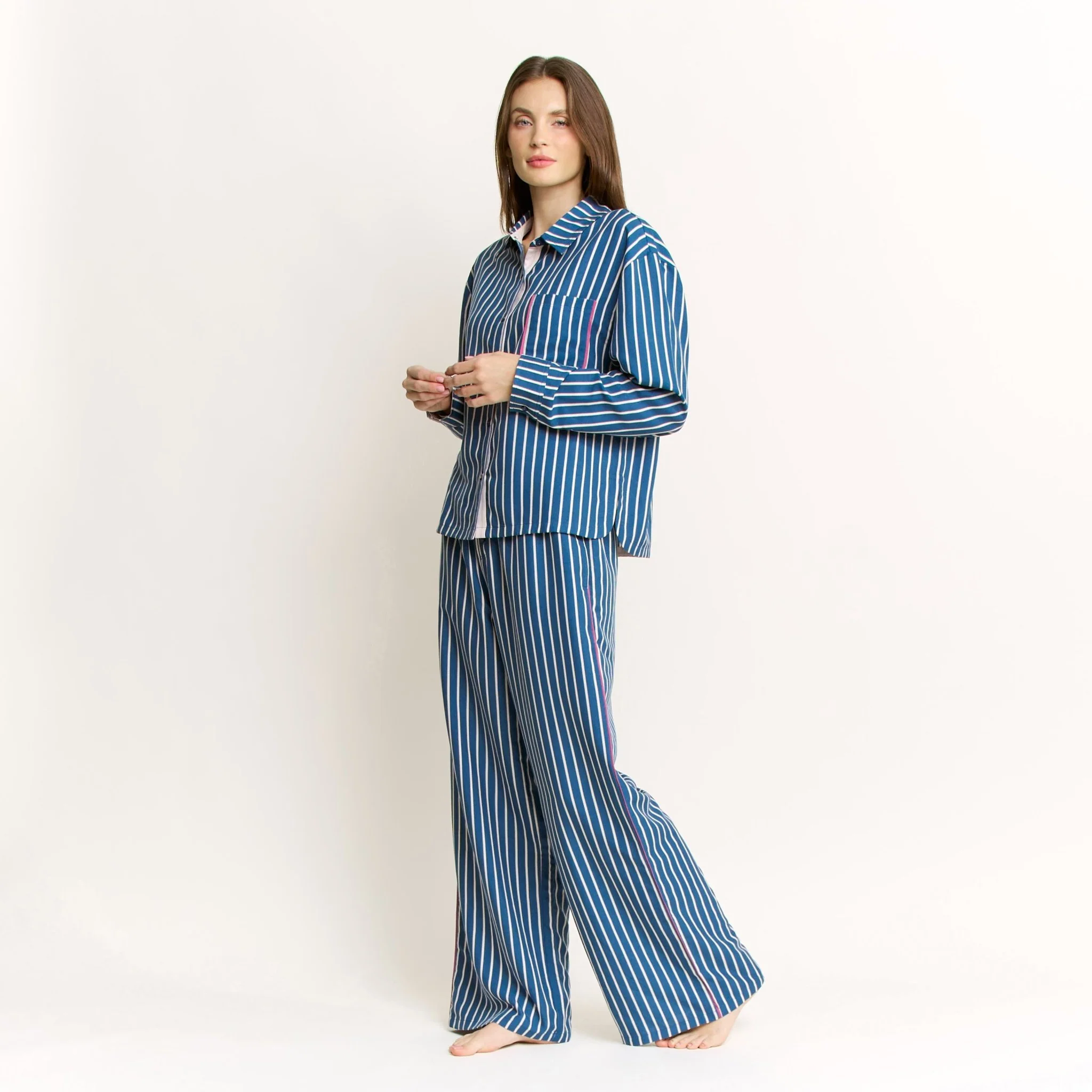 Brunch Date Long Sleeve in Pacific Stripe - Image 3