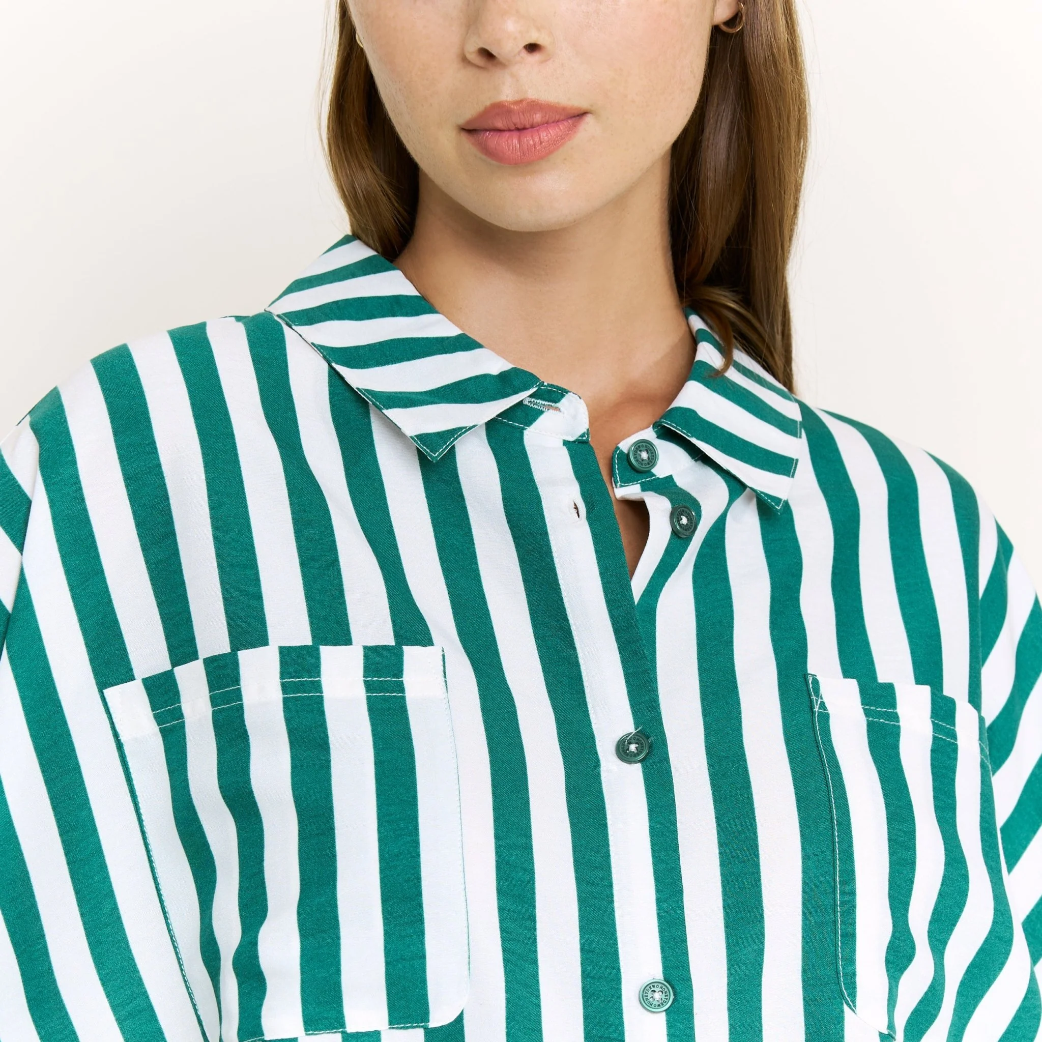 Brunch Date Long Sleeve Shortie PJ Set in Mistletoe Stripe - Image 5