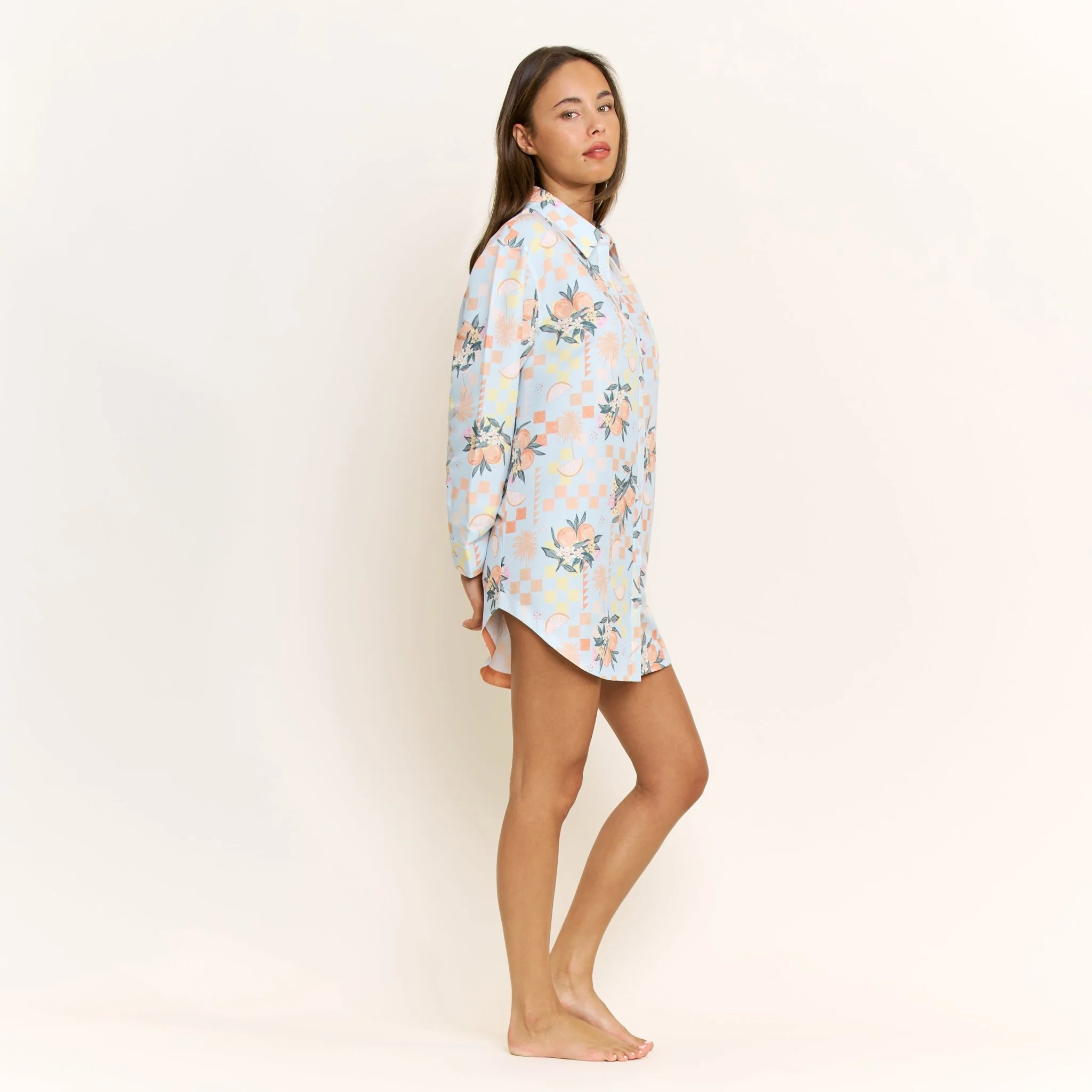 Brunch Date Sleepshirt in Citrus Check - Image 4
