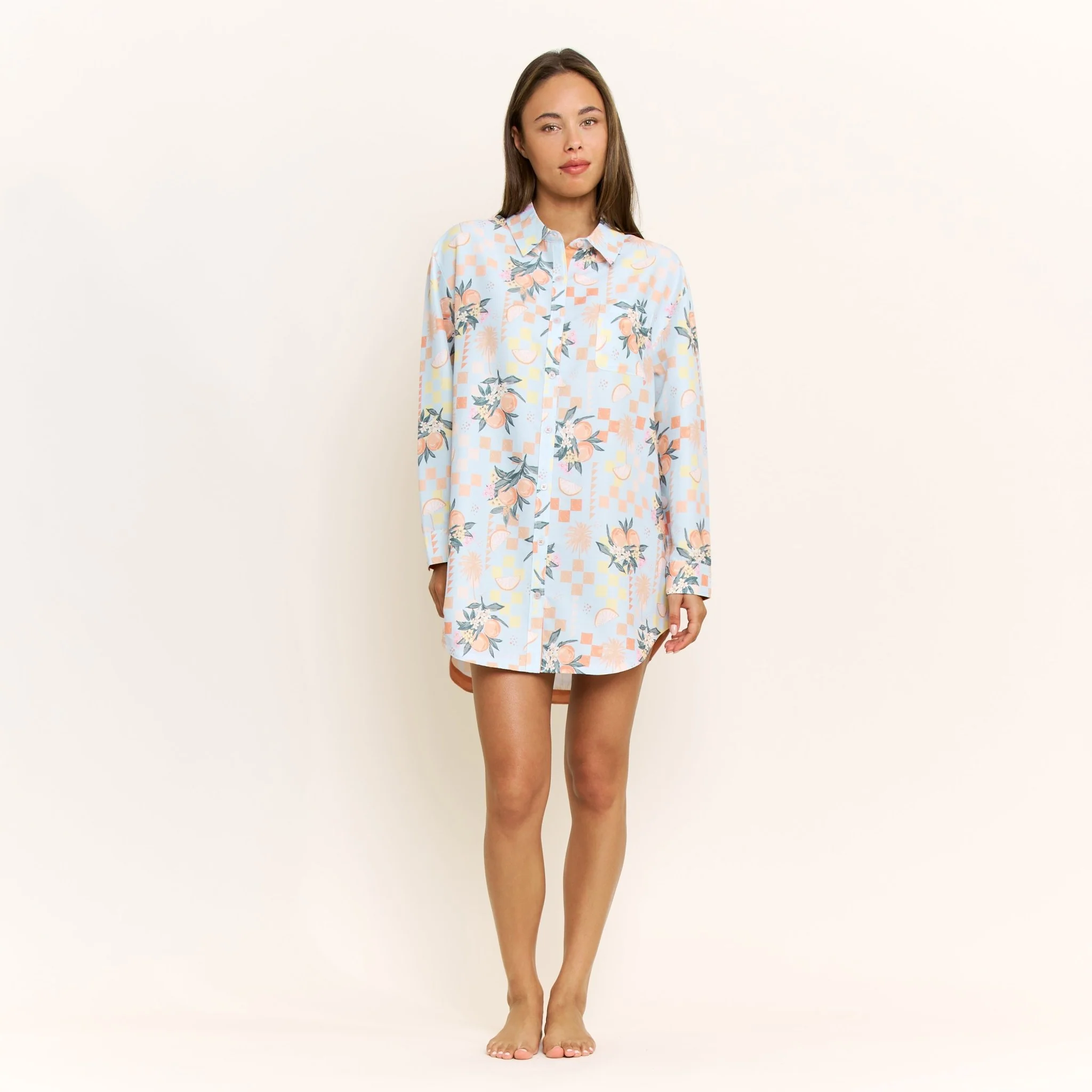 Brunch Date Sleepshirt in Citrus Check - Image 5
