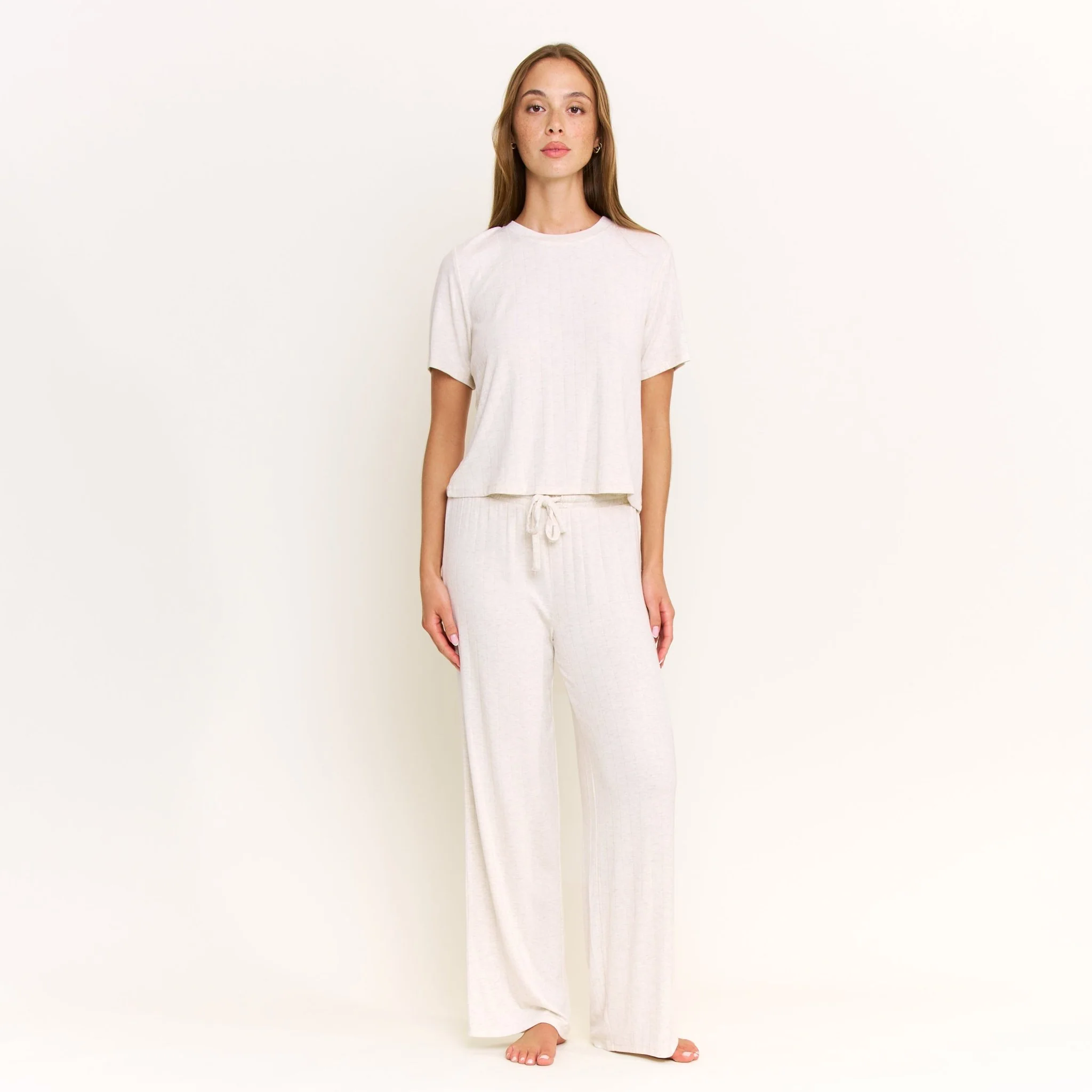 Cloud Modal Pant in Heather Oatmeal - Image 2