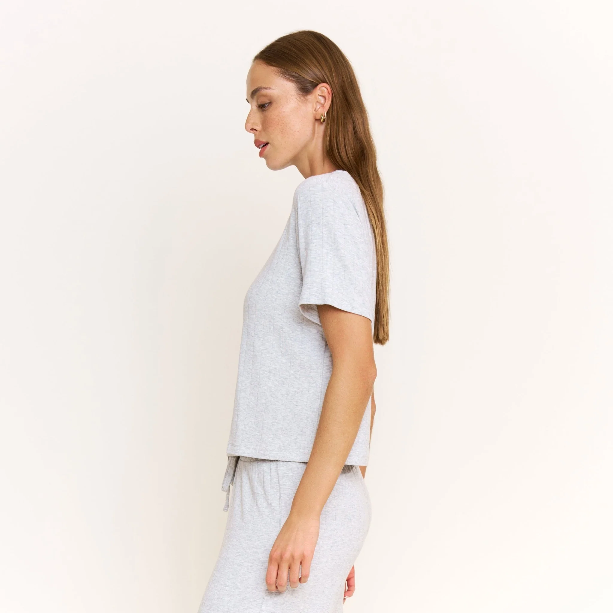 Cloud Modal Tee in Heather Grey - Image 2