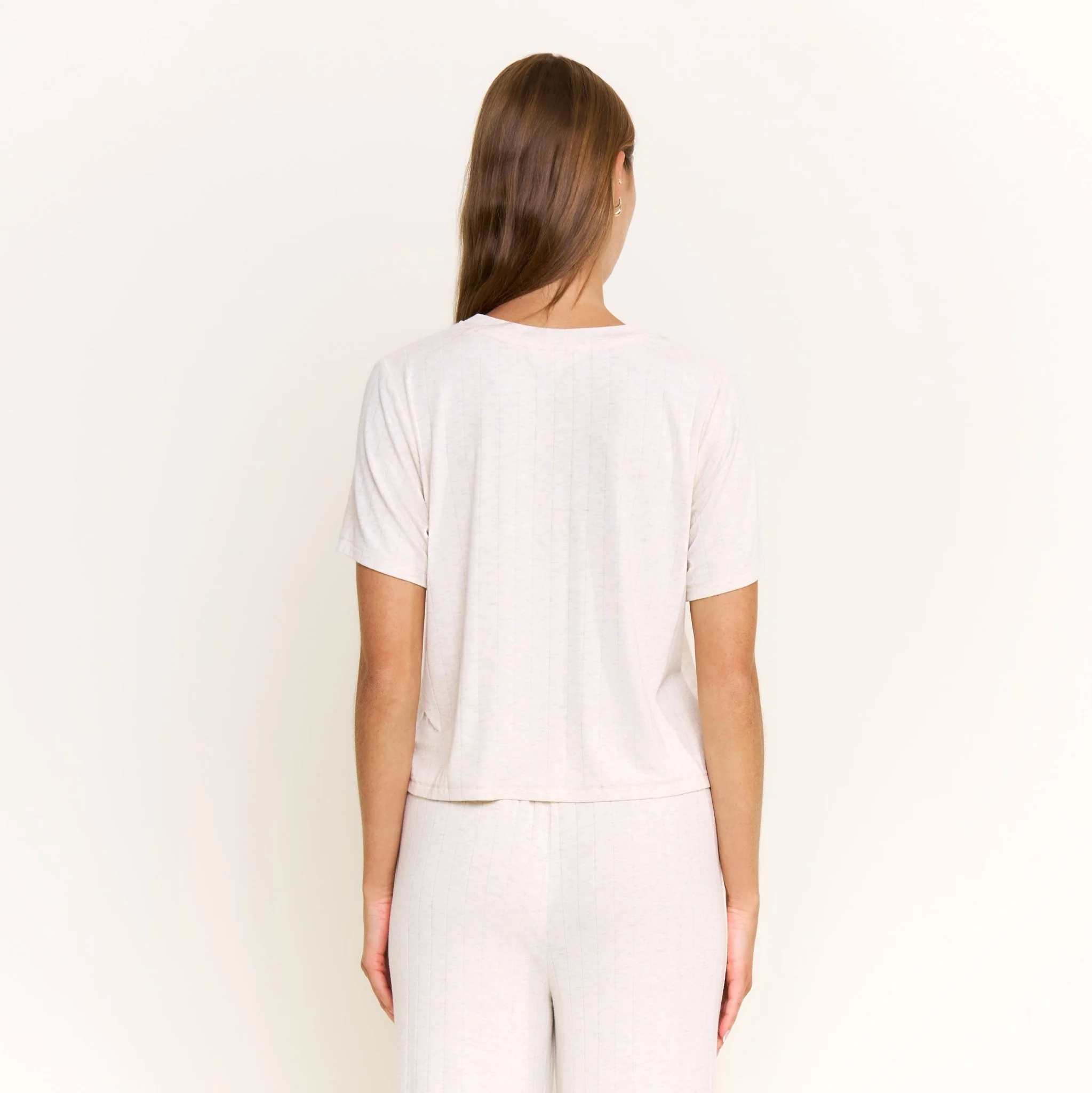 Cloud Modal Tee in Heather Oatmeal - Image 3