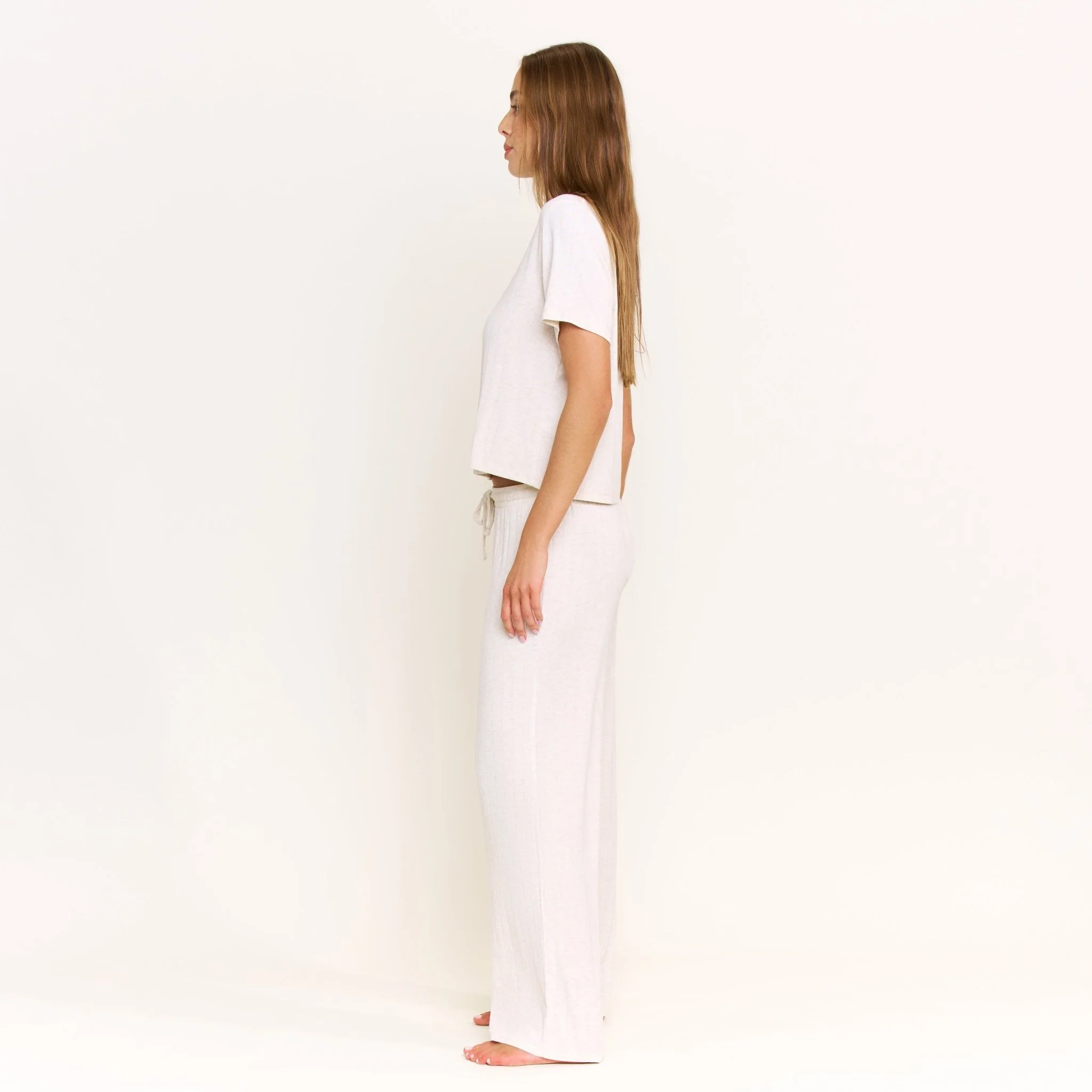Cloud Modal Tee in Heather Oatmeal - Image 5