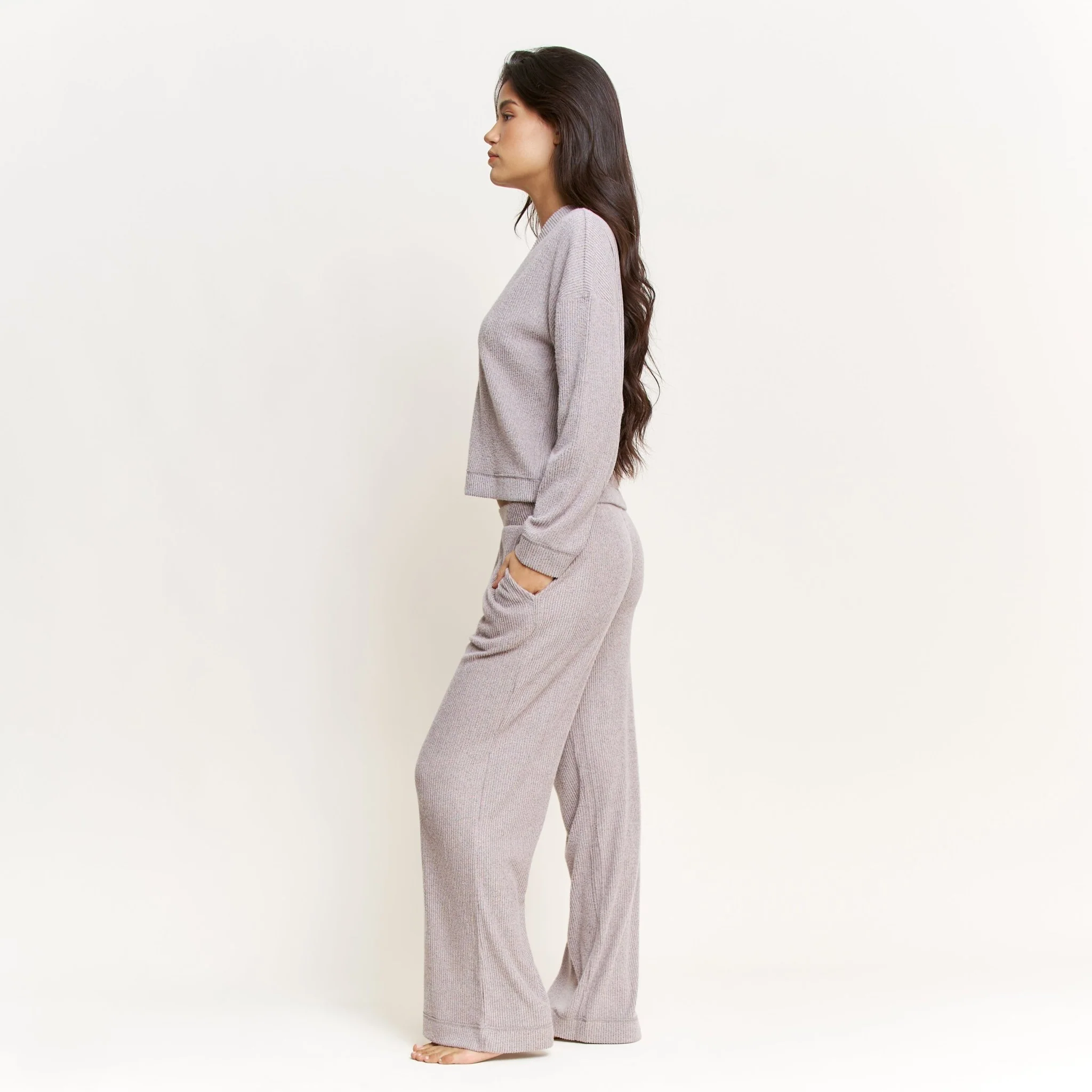 Cozy Up Long Cardigan Set in Heather Grey - Image 3