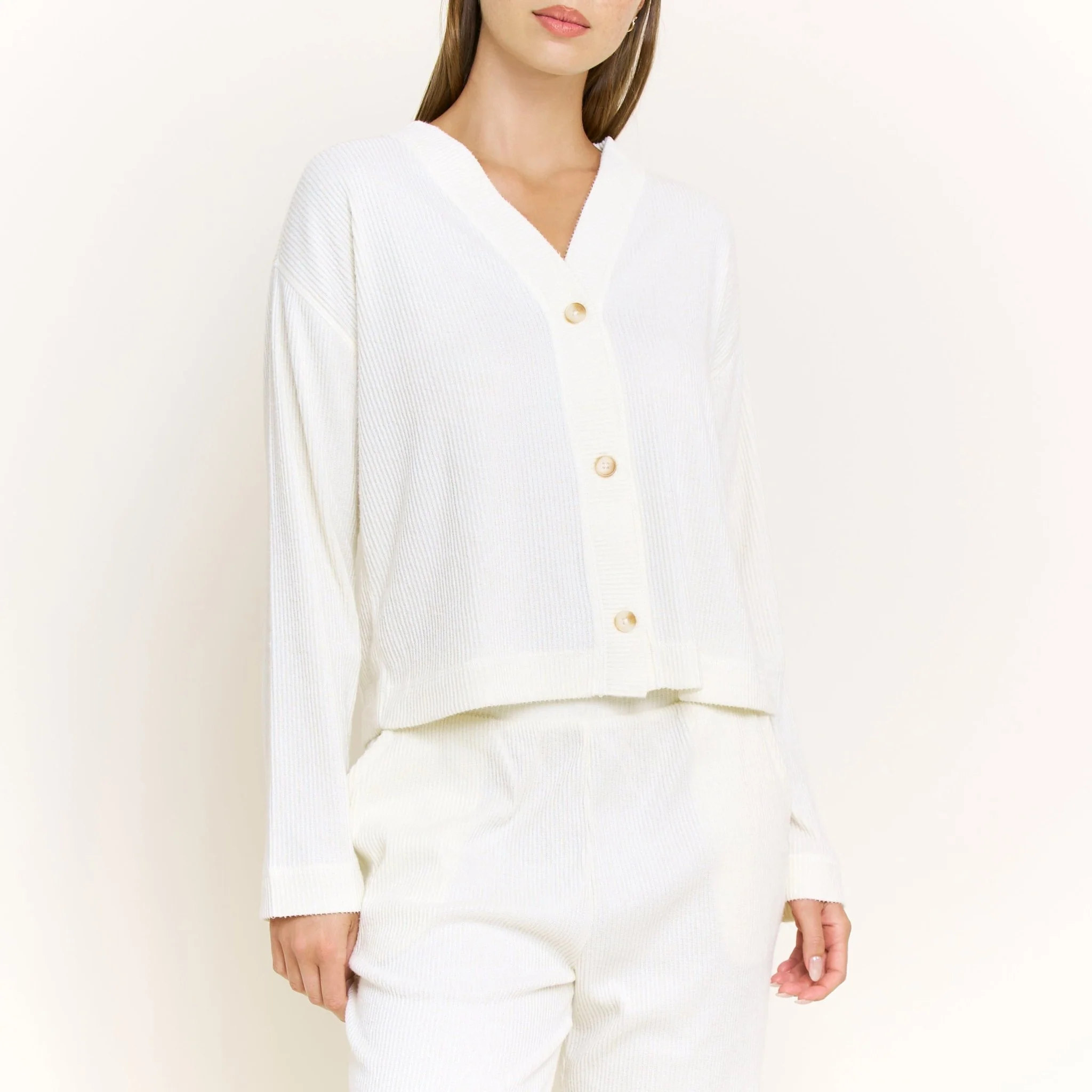 Cozy Up Long Cardigan Set in Marshmallow - Image 5
