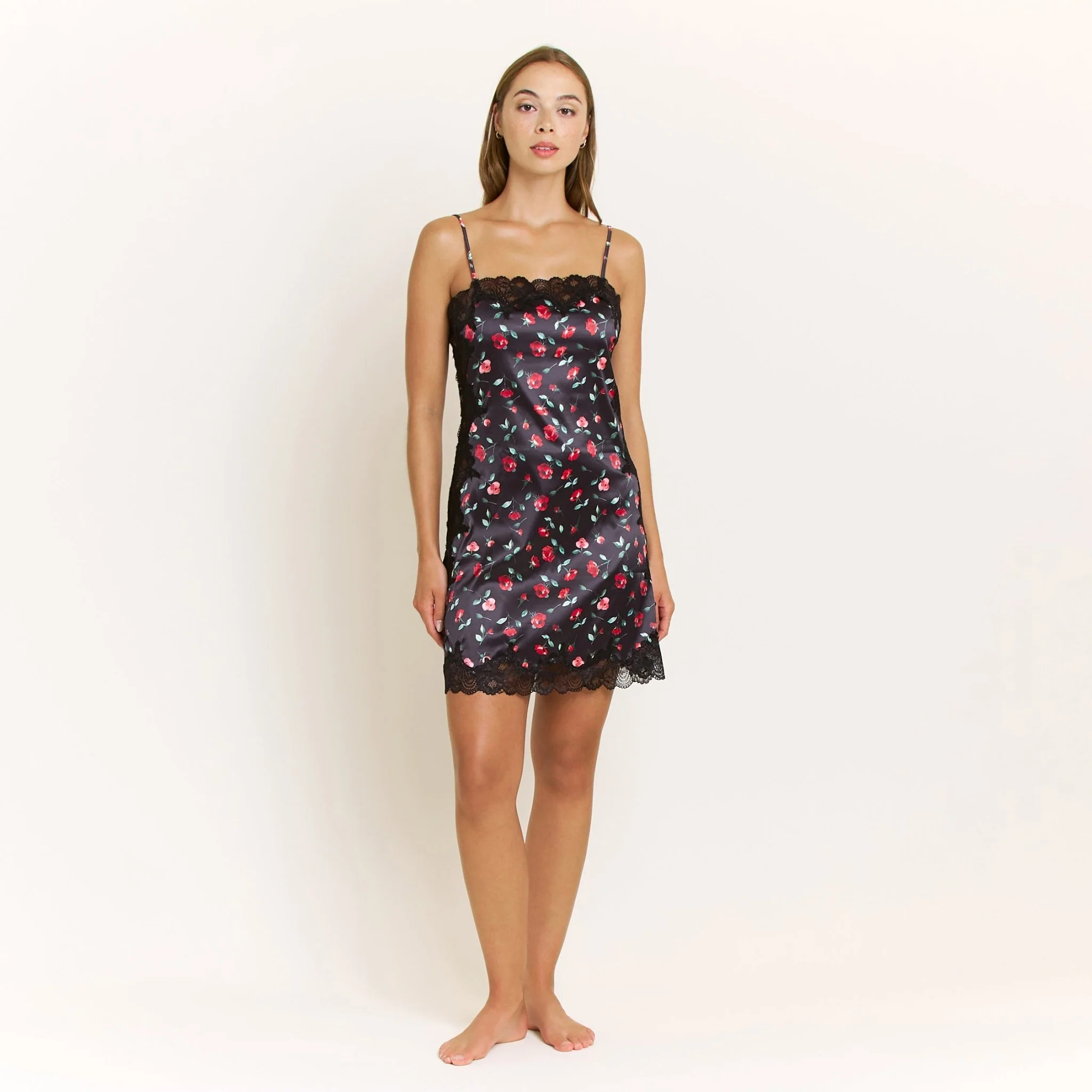 Garden Of Eden Chemise in Dark Roses