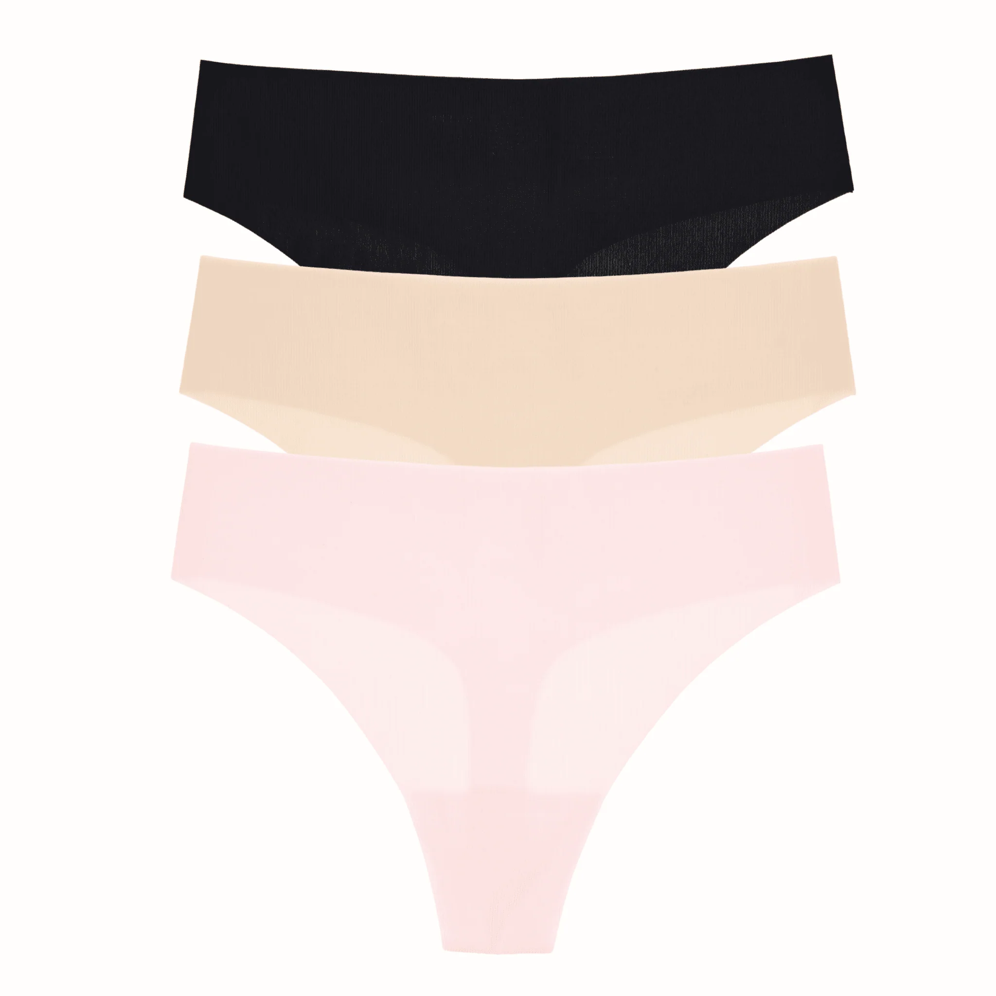 Like Nothing Thong 3-Pack in Basics & Budding Pink