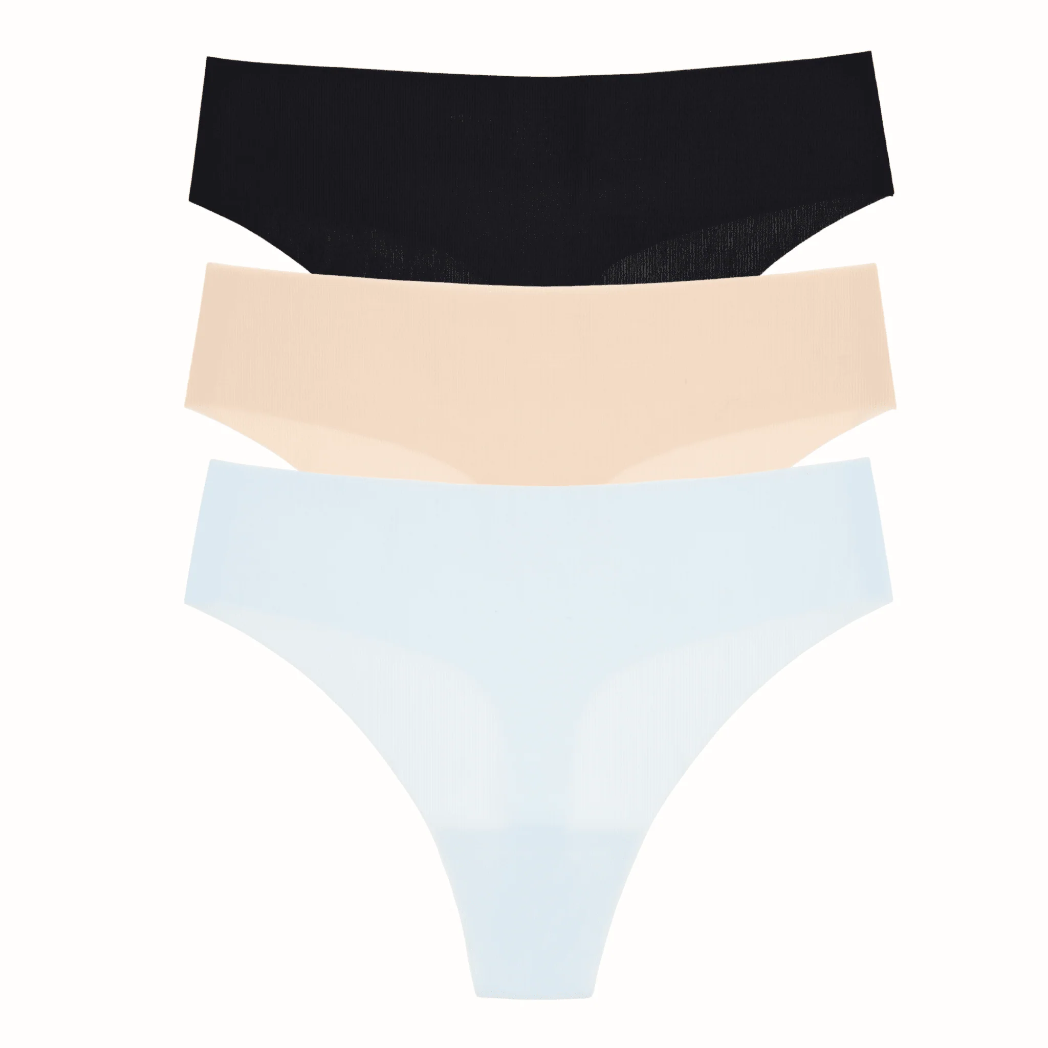 Like Nothing Thong 3-Pack in Basics & Drift Blue