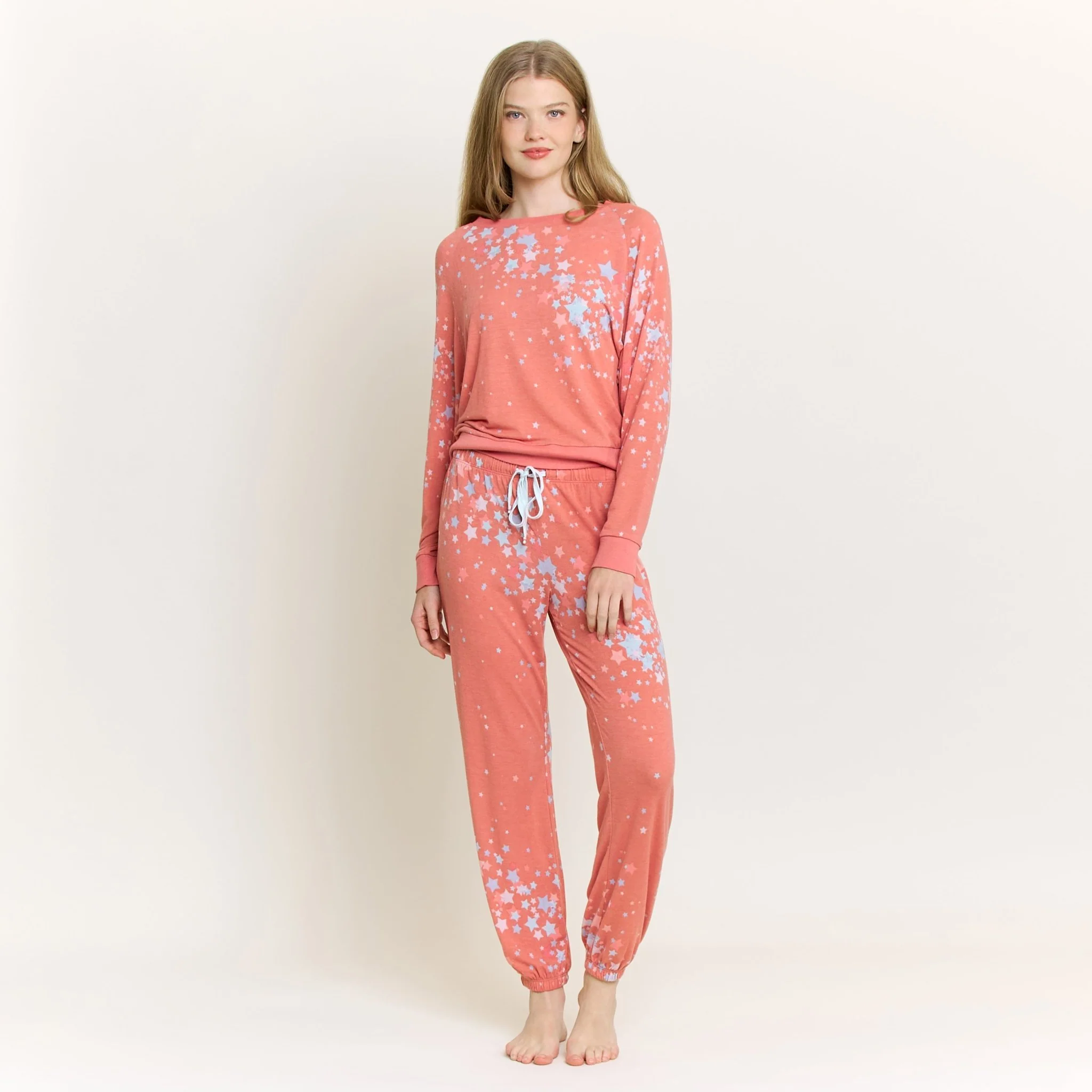 Star Seeker Long Set in Coral Blush Stars