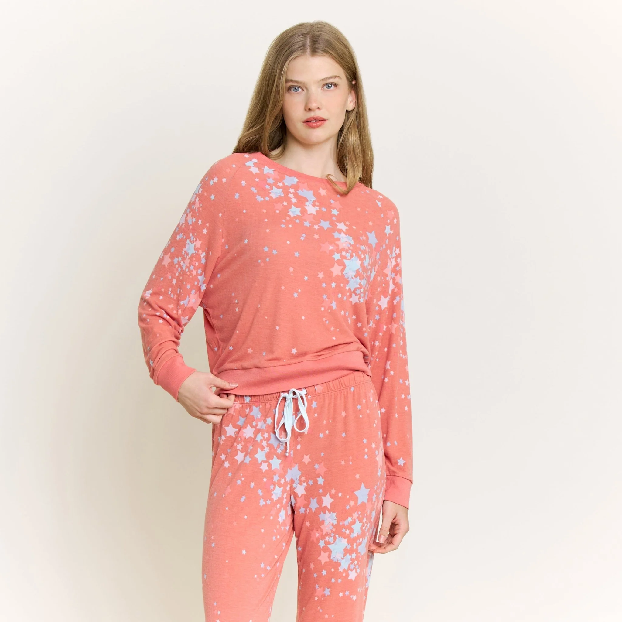 Star Seeker Long Set in Coral Blush Stars - Image 2