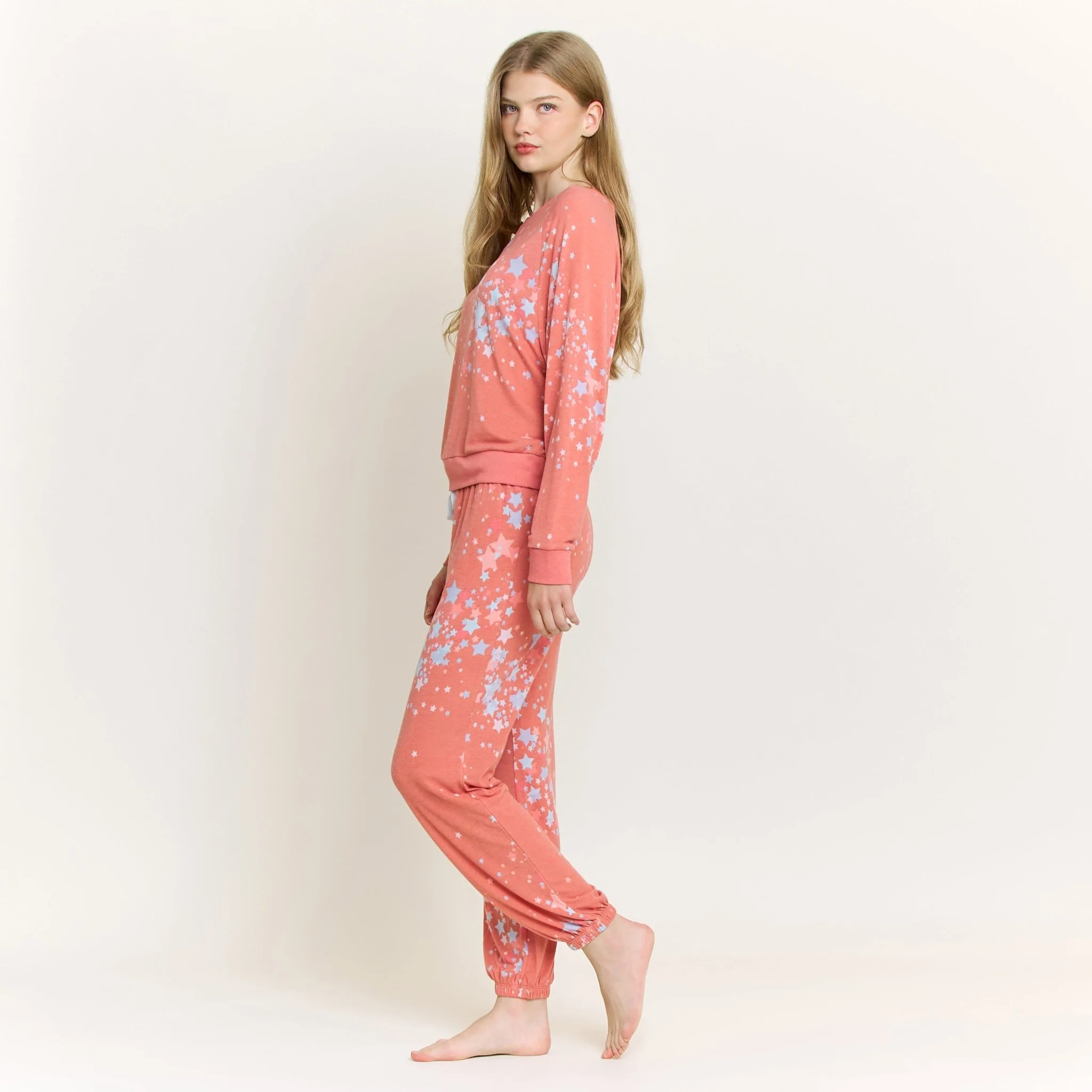 Star Seeker Long Set in Coral Blush Stars - Image 3
