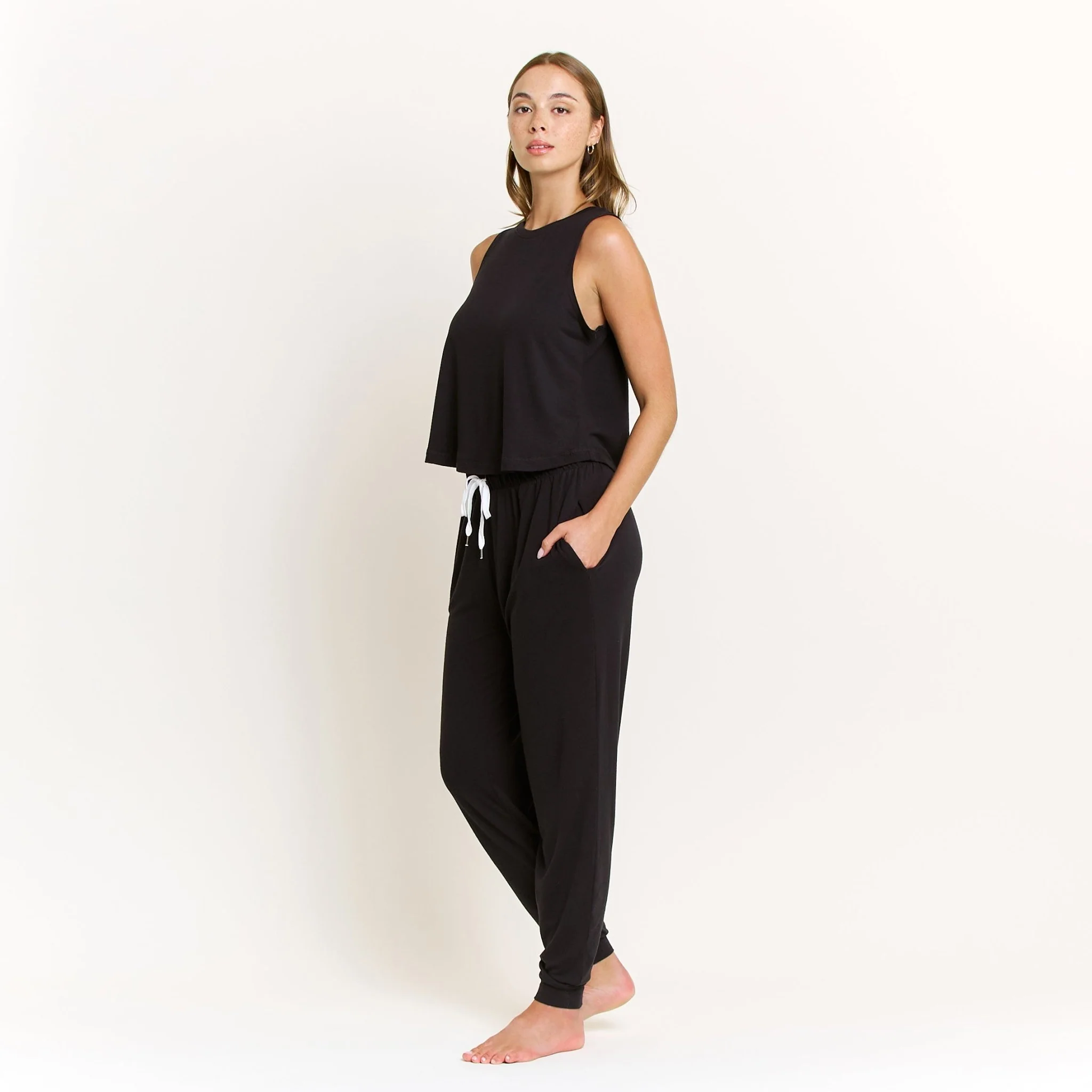 Star Seeker Tank Pant Set in Black - Image 3