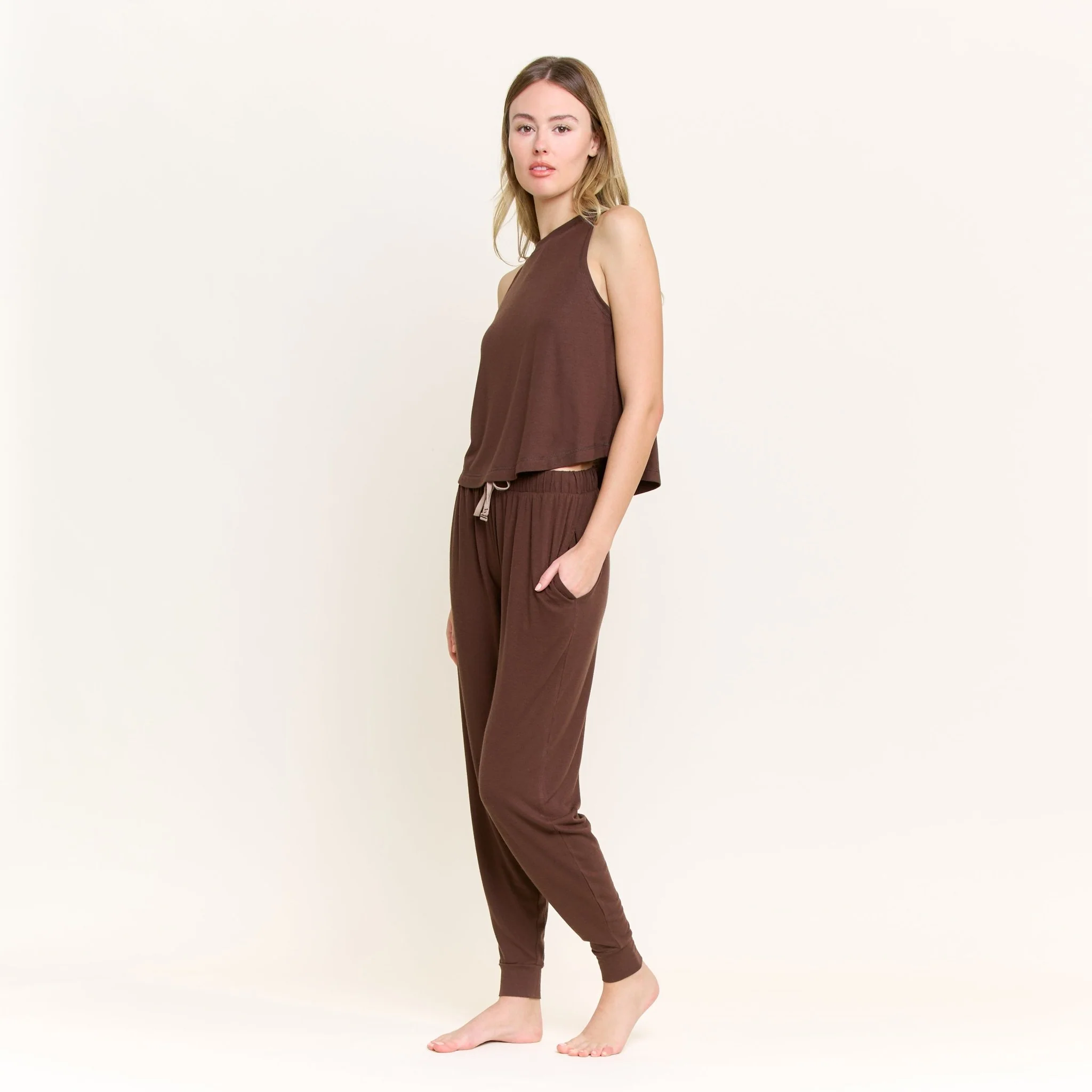 Star Seeker Tank Pant Set in Chocolate - Image 3