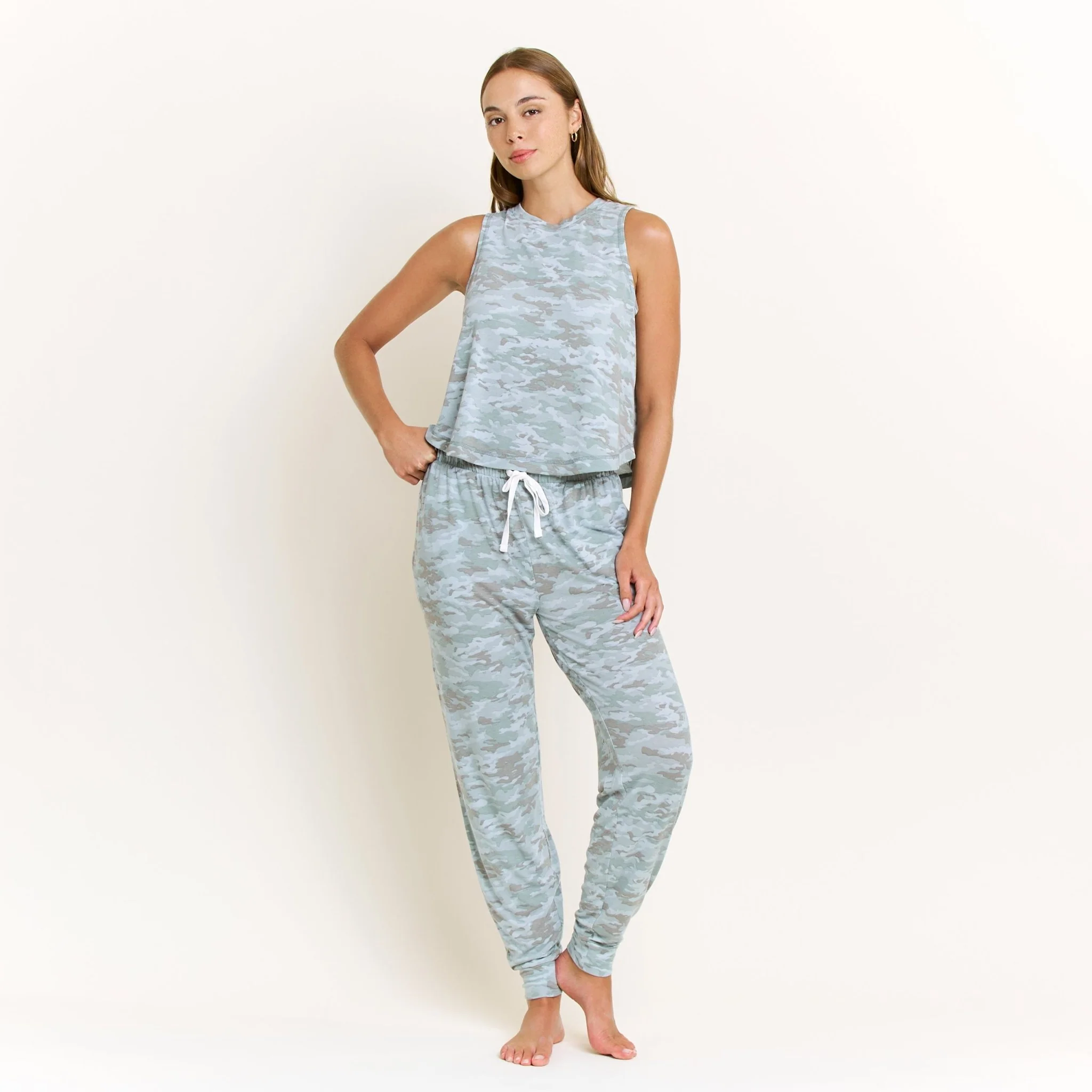 Star Seeker Tank Pant Set in Fern Camo