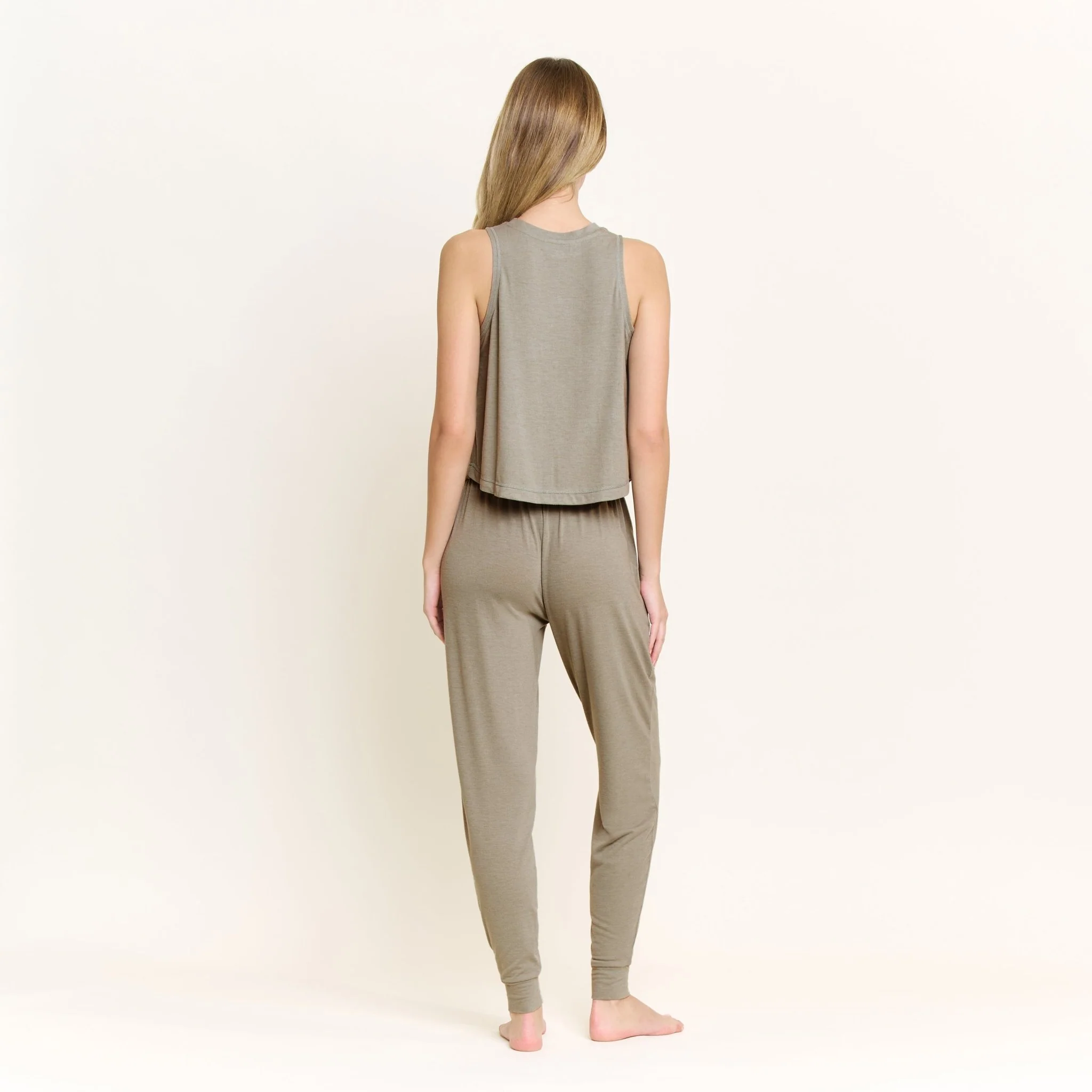 Star Seeker Tank Pant Set in Soft Olive - Image 4