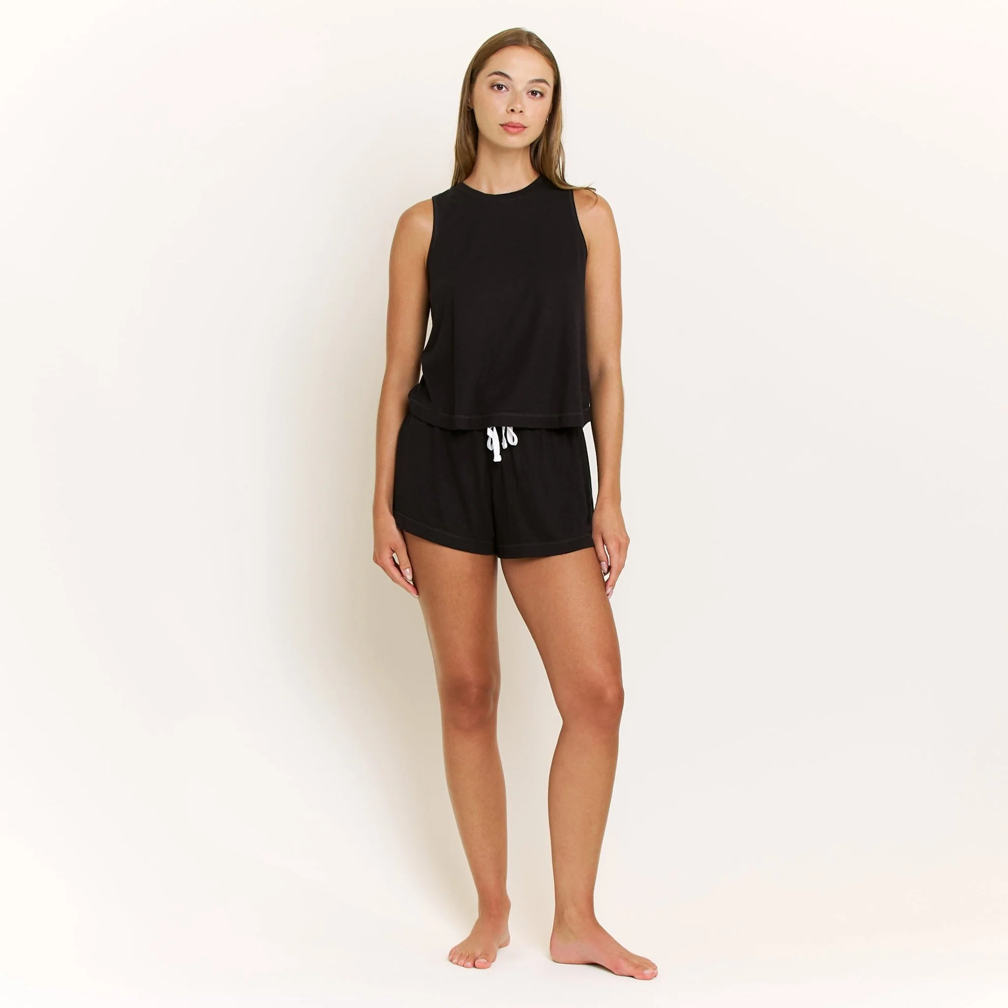 Star Seeker Tank Shortie Set in Black - Image 2