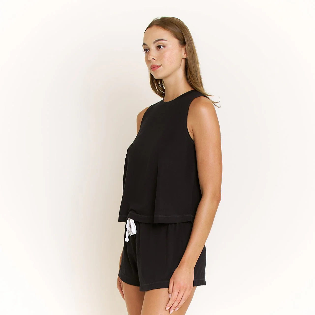 Star Seeker Tank Shortie Set in Black - Image 3