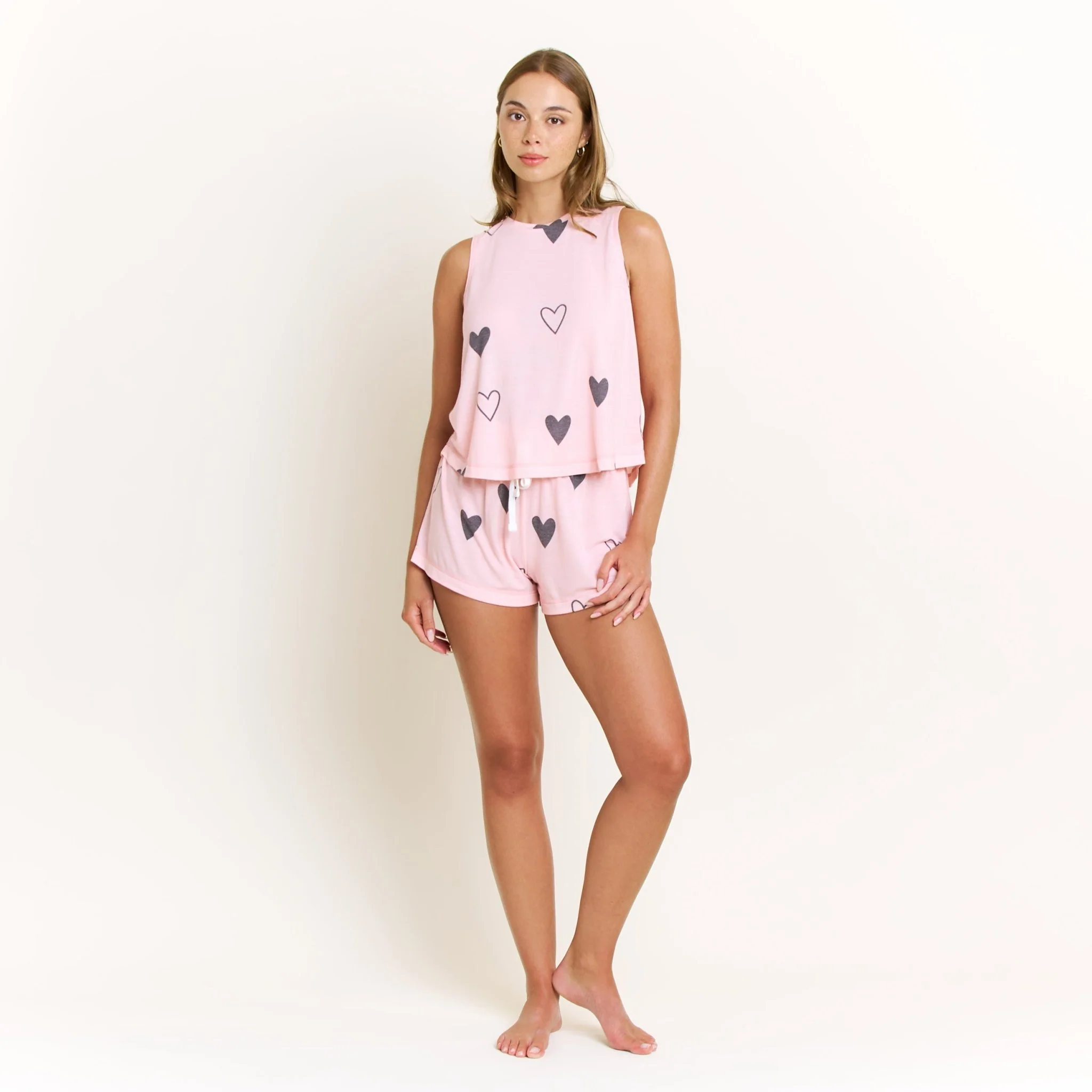 Star Seeker Tank Shortie Set in Dusty Hearts - Image 2