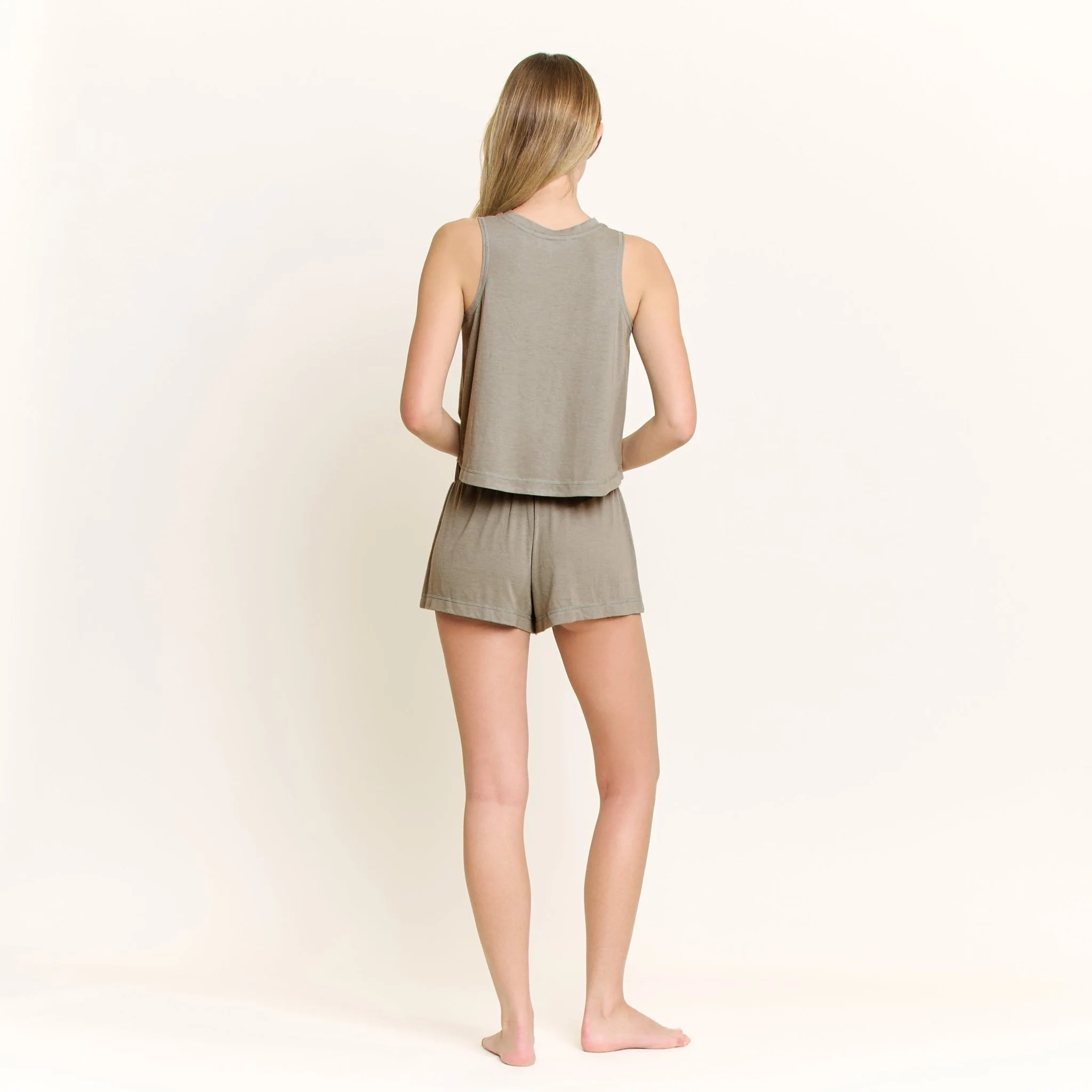 Star Seeker Tank Shortie Set in Soft Olive - Image 4