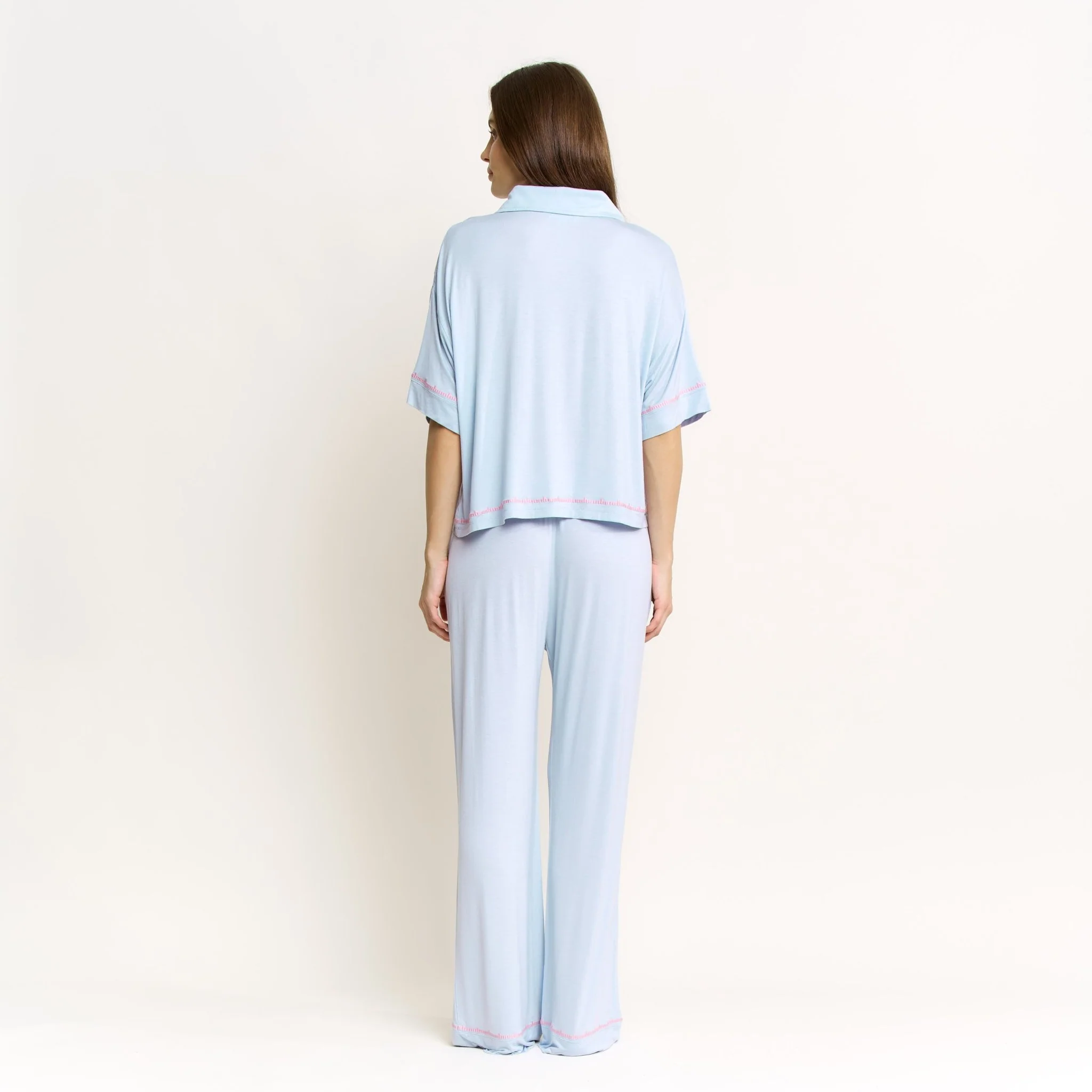 Sweet Solstice Short Sleeve PJ Set in Moonbeam - Image 2